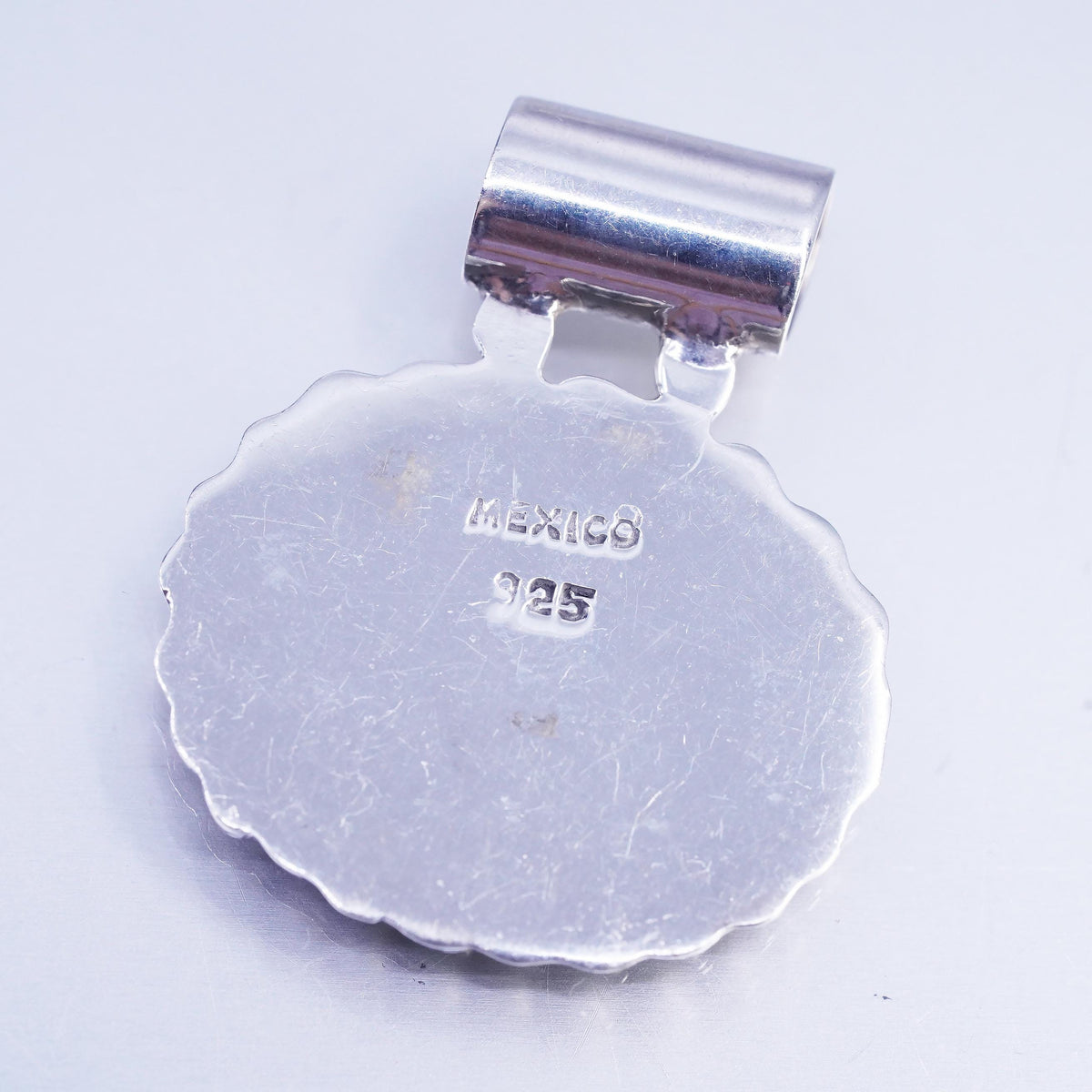 Mexican Sterling 925 silver charm pendant, initial monogram "SRG" with cable