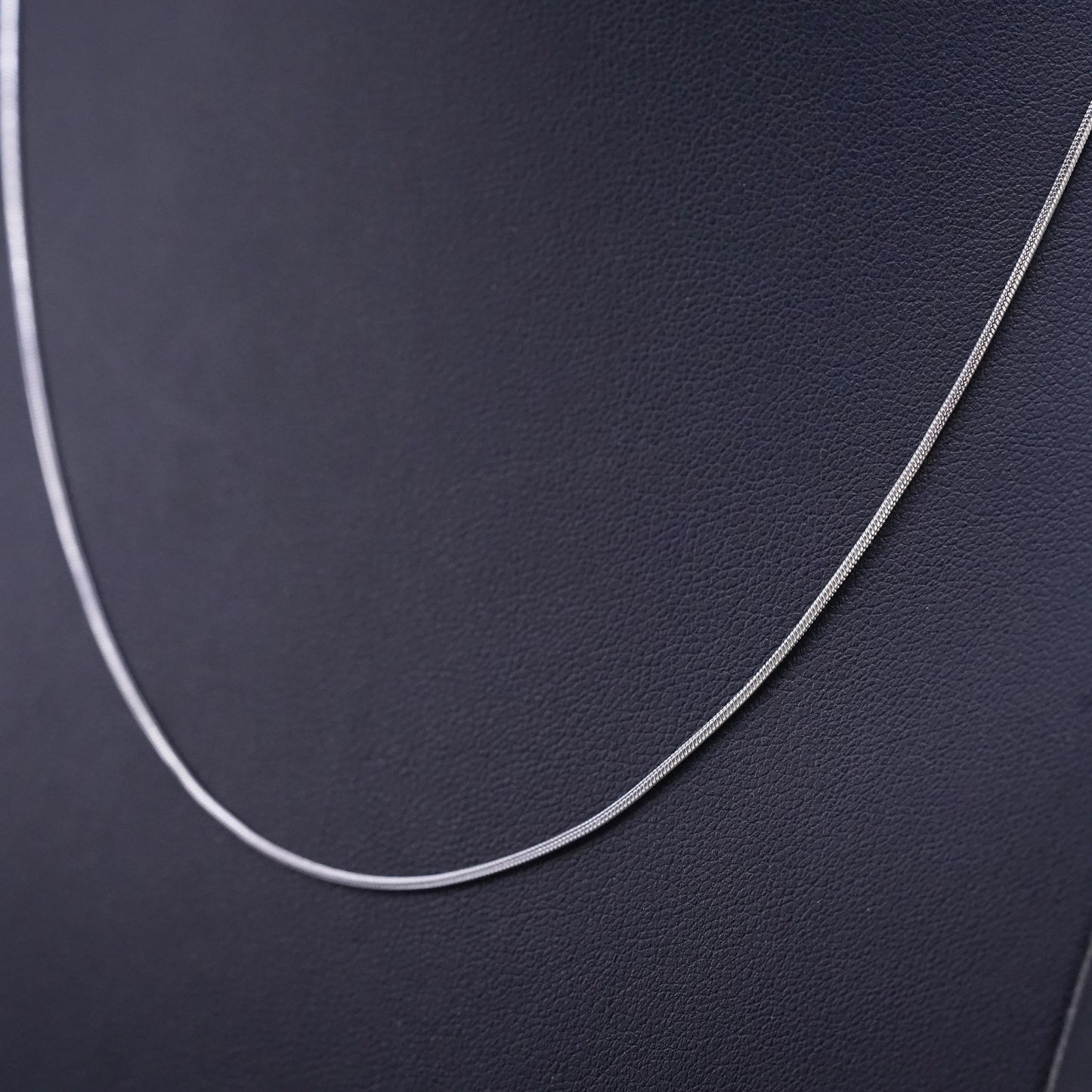 16+3" 1mm, vintage Sterling 925 silver snake chain necklace