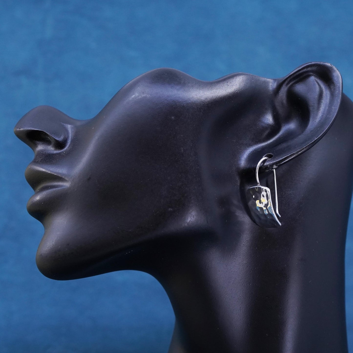 Vintage W0991 Retired Silpada Sterling 925 Silver Hammered rectangular Earrings