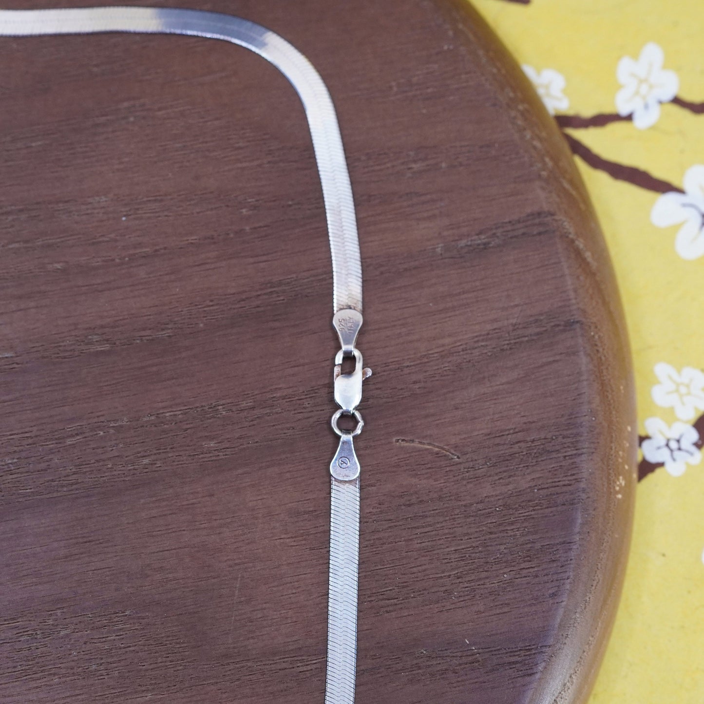 18” 5mm, vintage Sterling silver necklace, Italy 925 herringbone chain
