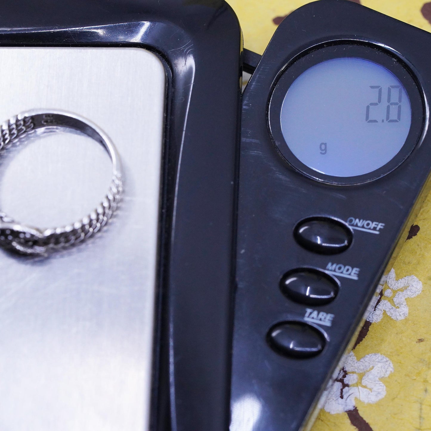 Size 8, Sterling Silver Marcasite Infinity Knot Ring, Rope Band, Art Deco Ring