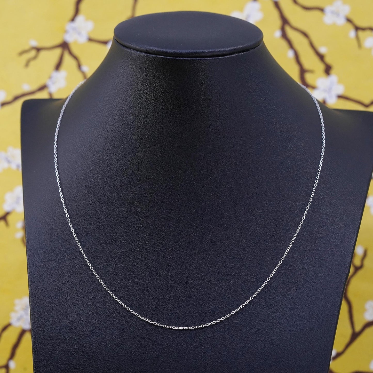 17”, 1mm, vintage Sterling silver necklace, 925 circle chain