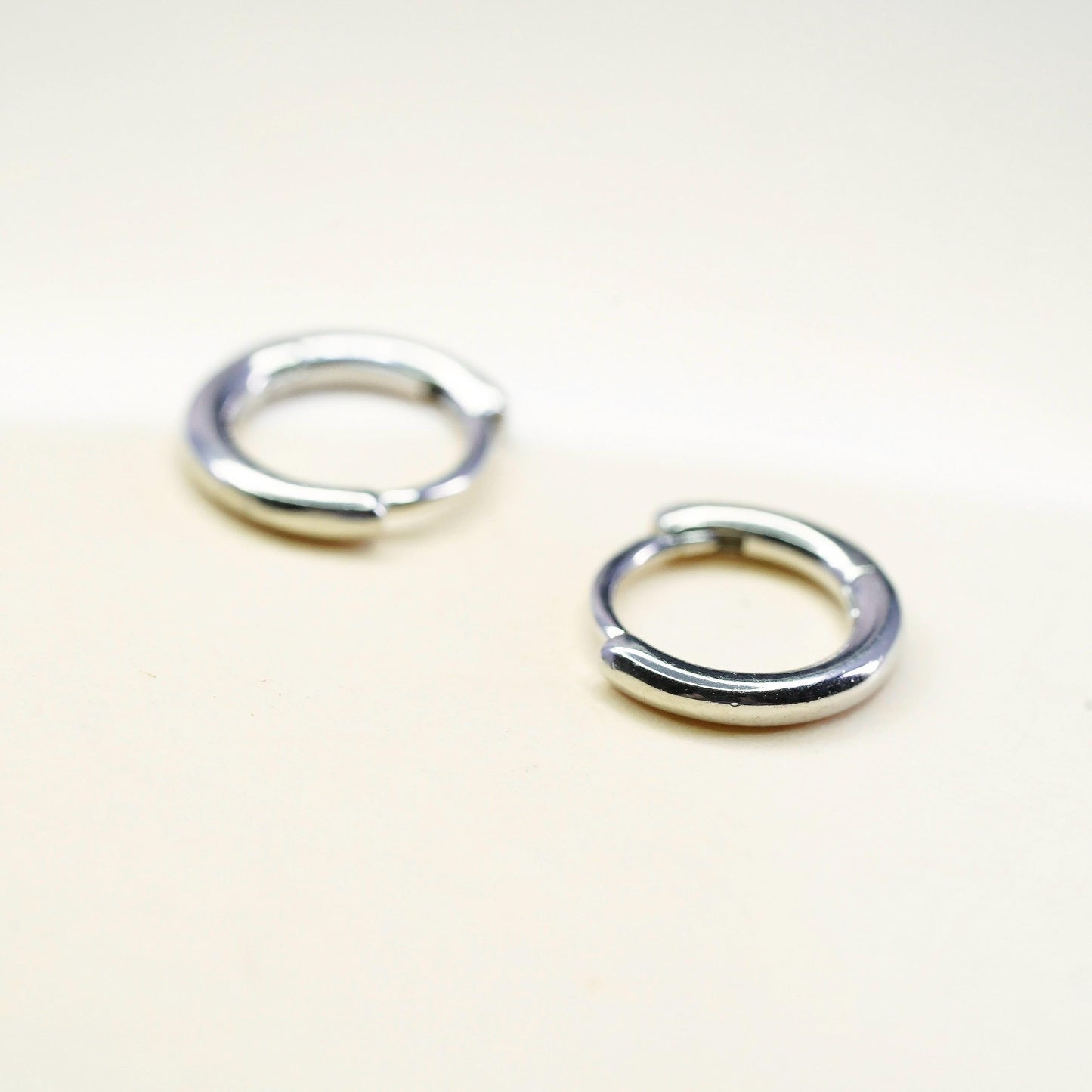 12mm, Vintage SRS sterling silver loop earrings, fashion, fine 925 silver hoops