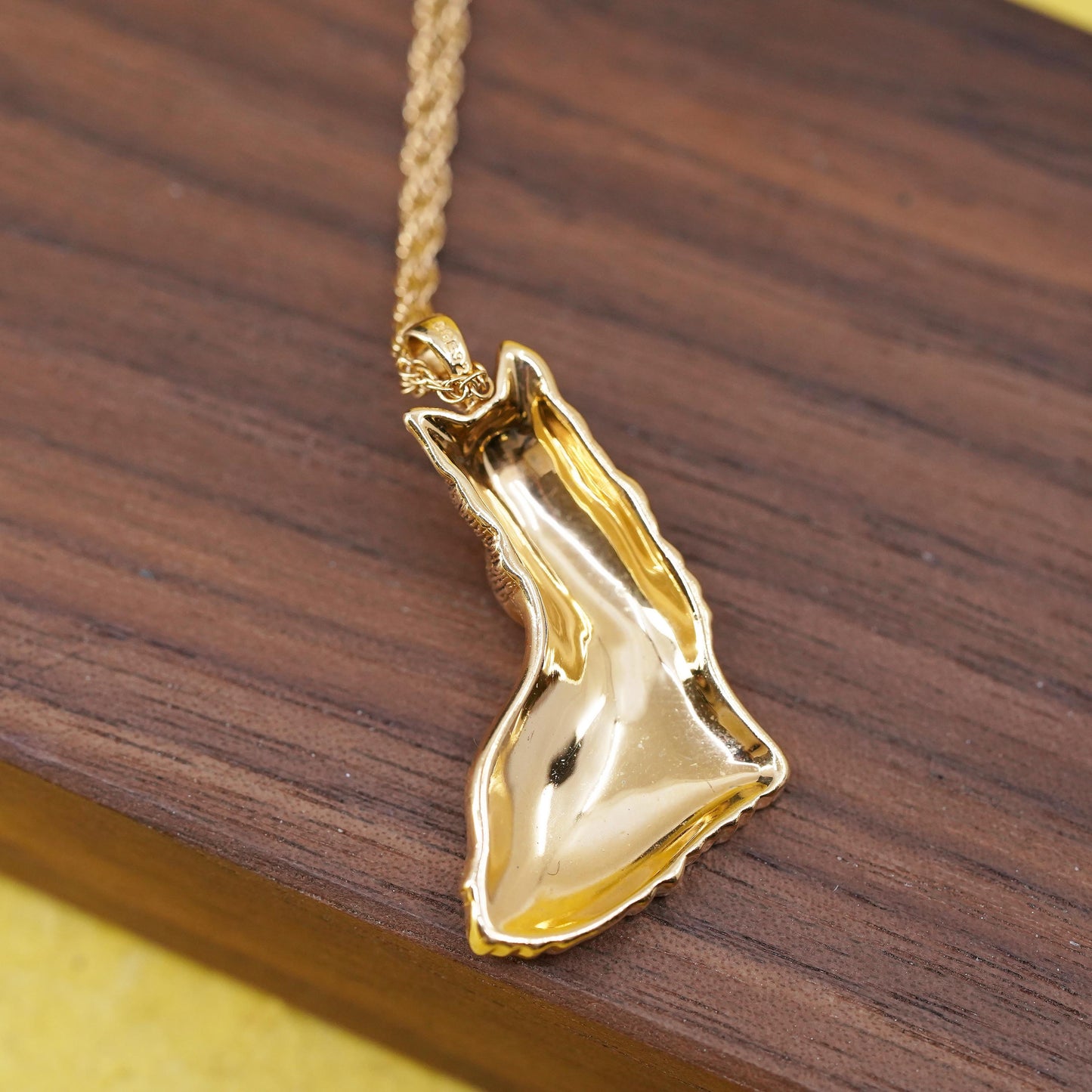 18” BGE vermeil yellow gold Sterling silver necklace, 925 Schnauzer dog pendant