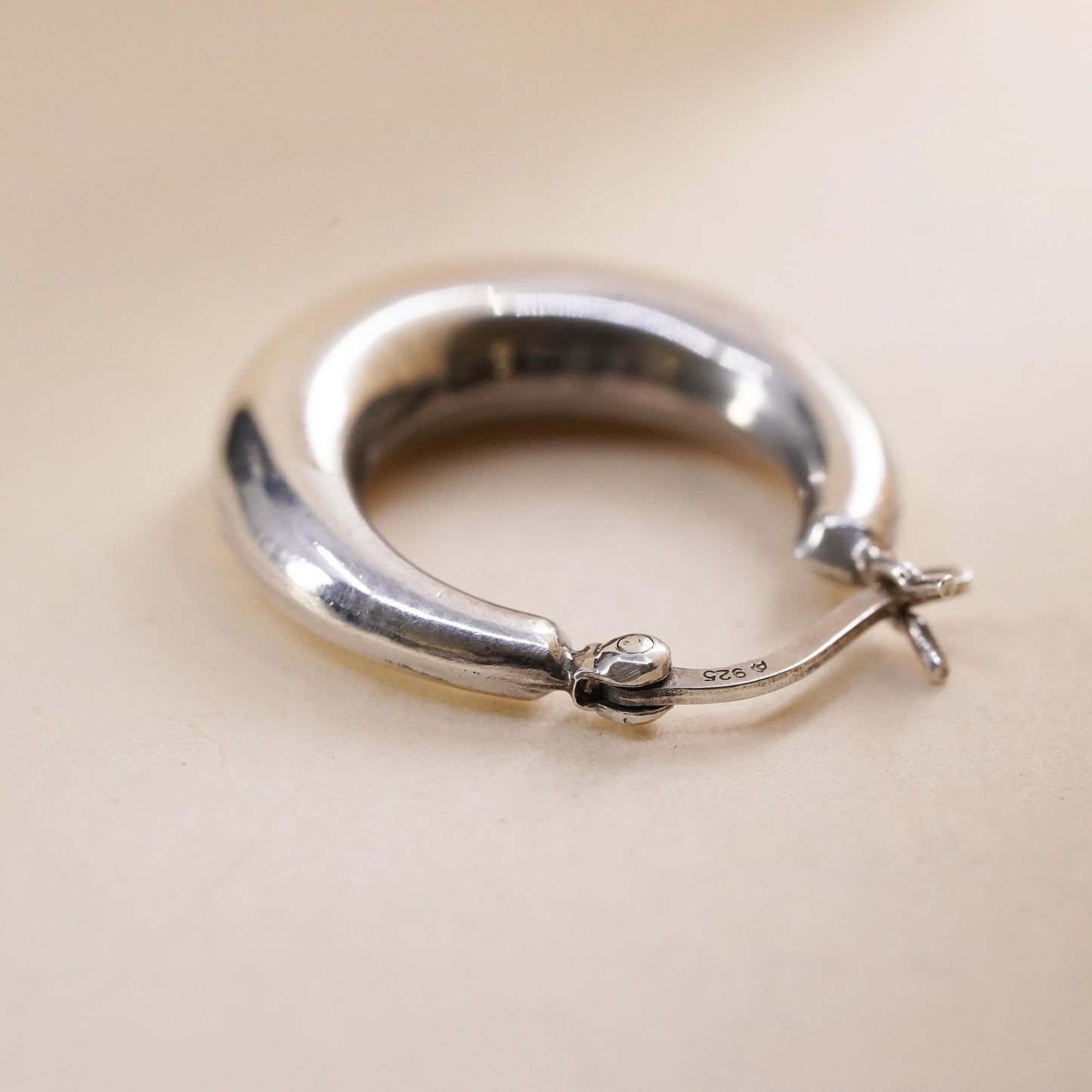 0.75", sterling silver loop single earring, fashion minimalist primitive hoop