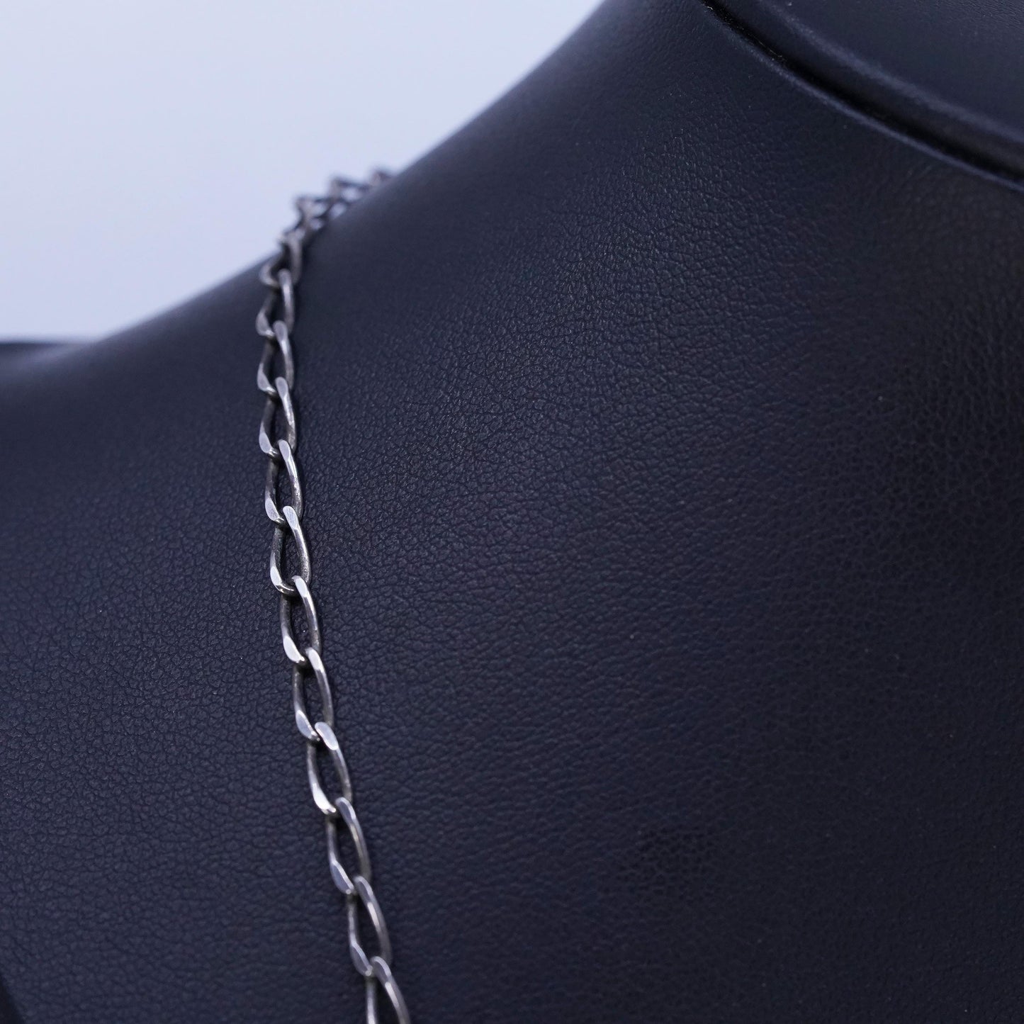 24” 3mm, vintage Mexico Sterling 925 silver curb chain necklace