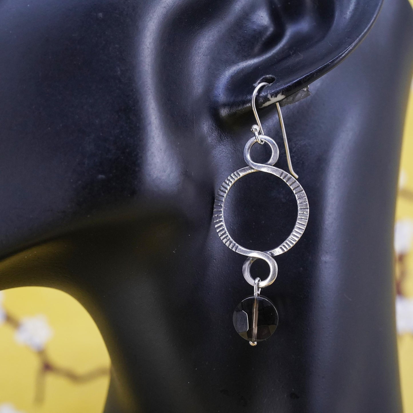 Silpada Sterling 925 Silver Faceted Brown Smoky Quartz Dangle Earrings W1485