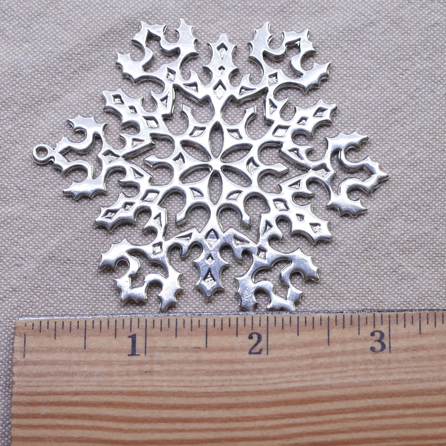 Vintage 1995 Snowflake Ornament Pendant Makers Sterling 925 Silver