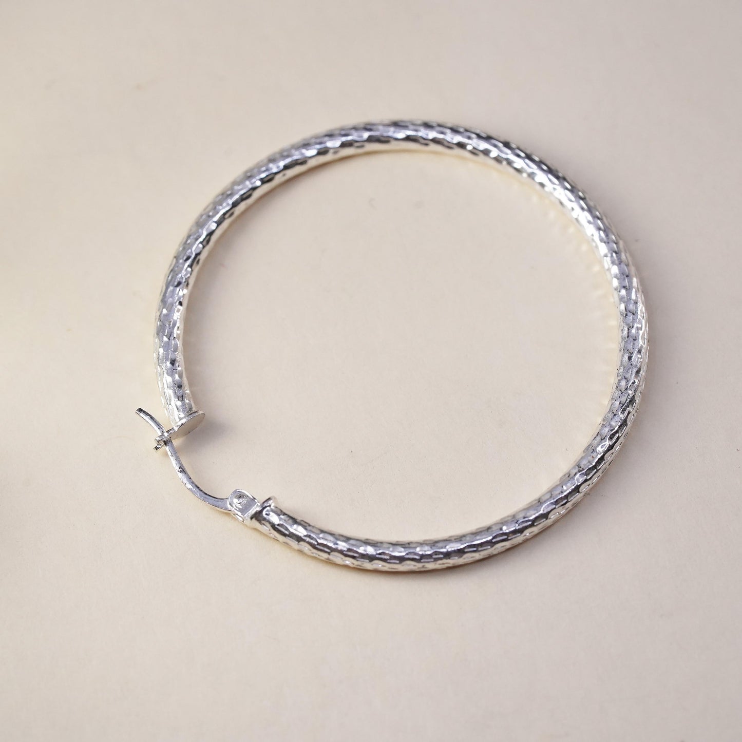 1.5", Vintage sterling 925 silver loop single earring, fashion primitive hoop