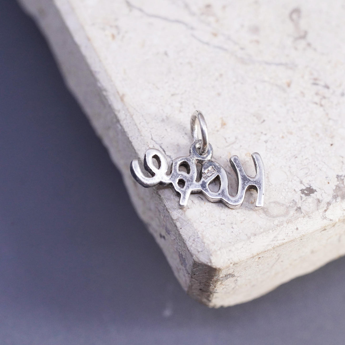 Vintage sterling silver handmade pendant, 925 Hope charm