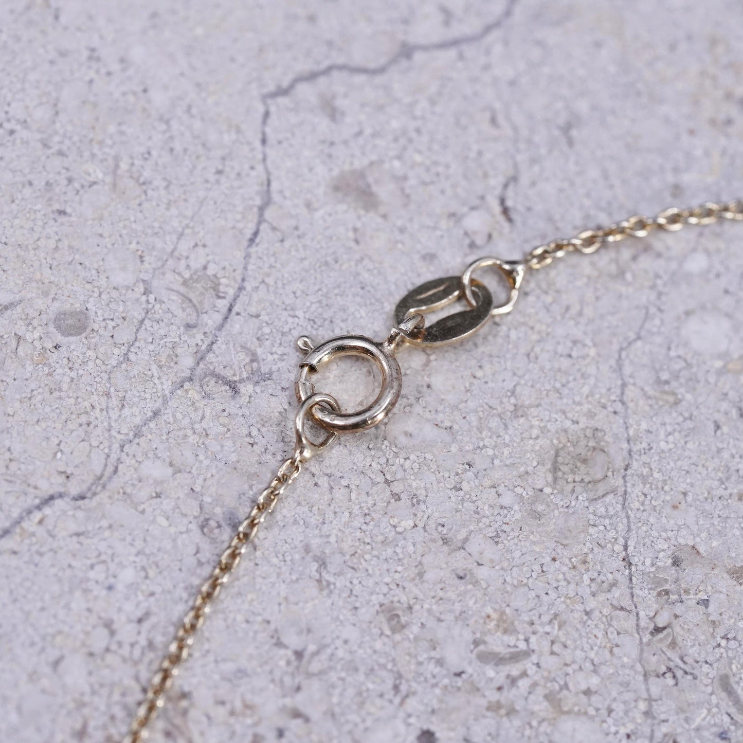 18", yellow gold tone Sterling 925 silver circle necklace w/ butterfly pendant