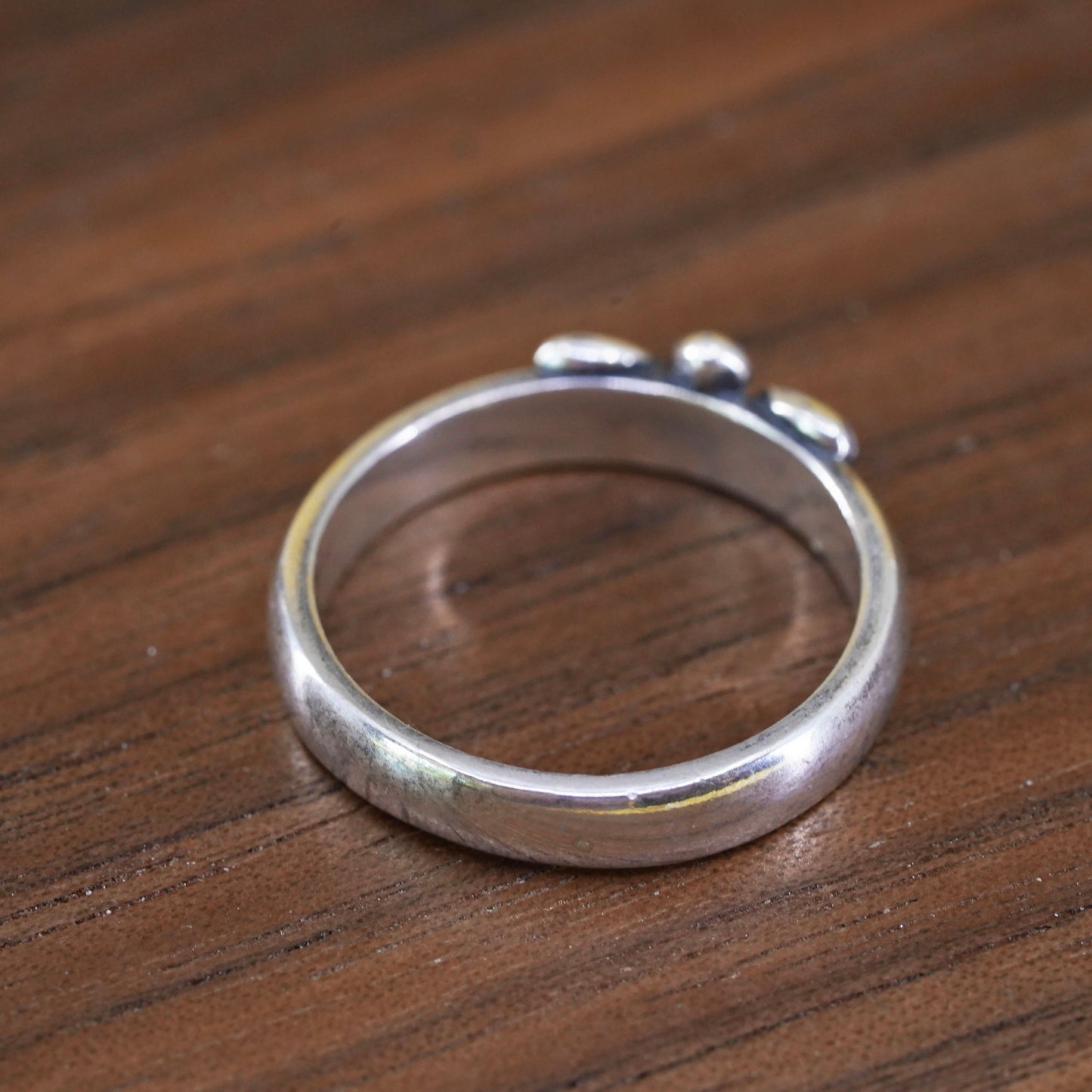 Size 8, Vintage Sterling silver handmade ring, 925 butterfly band