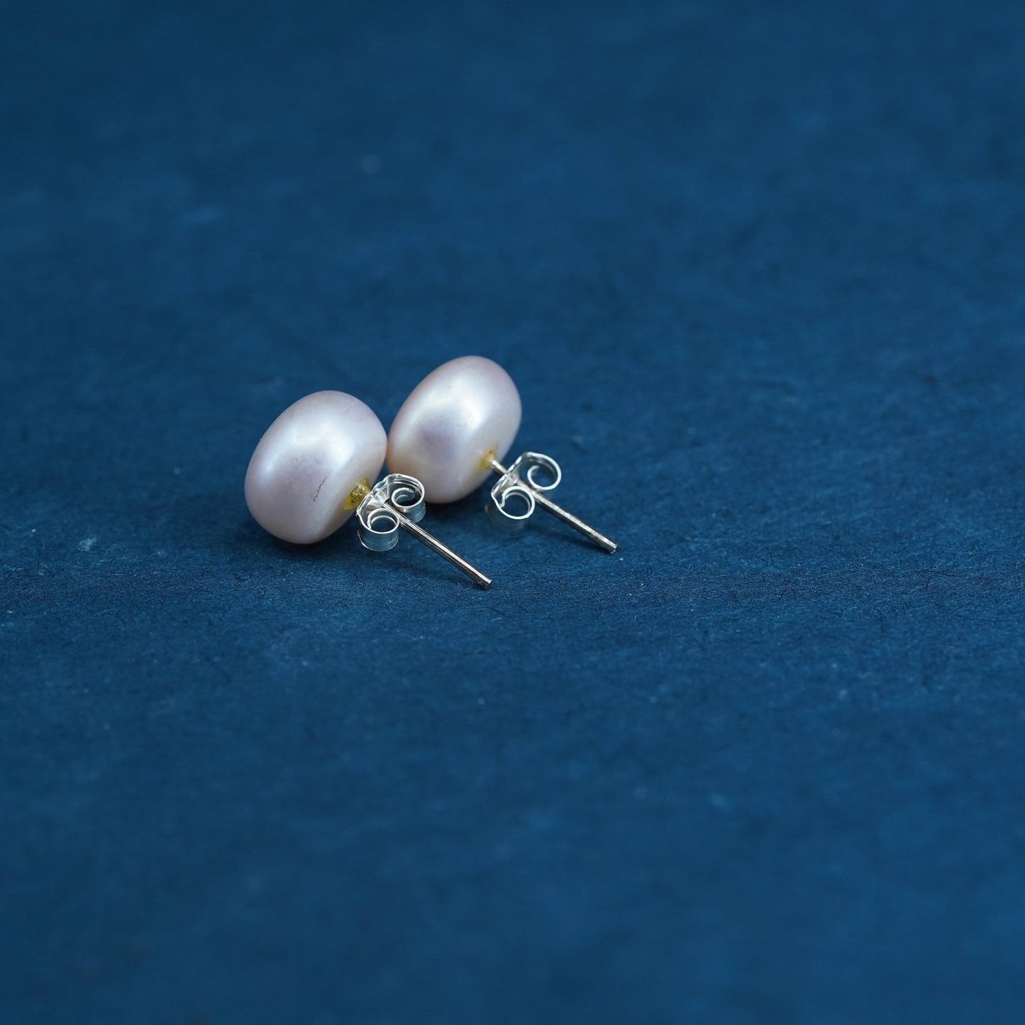 10mm, Sterling 925 silver with pink freshwater pearl studs earrings