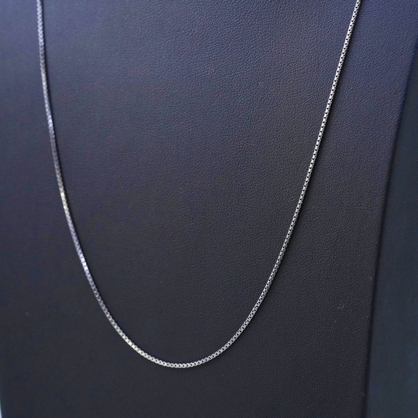 24", 1mm, Vintage Italian sterling 925 silver box chain, necklace