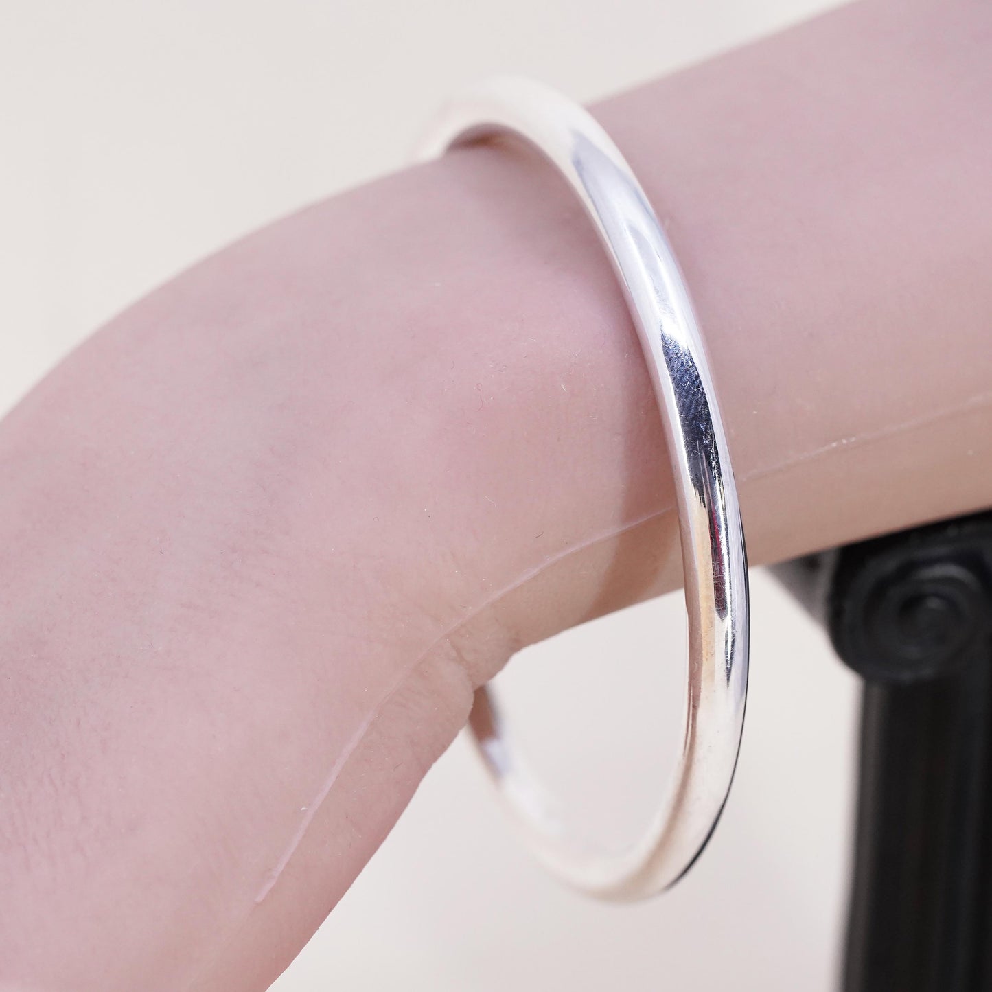 8”, vintage sterling 925 silver handmade bracelet, stackable bangle