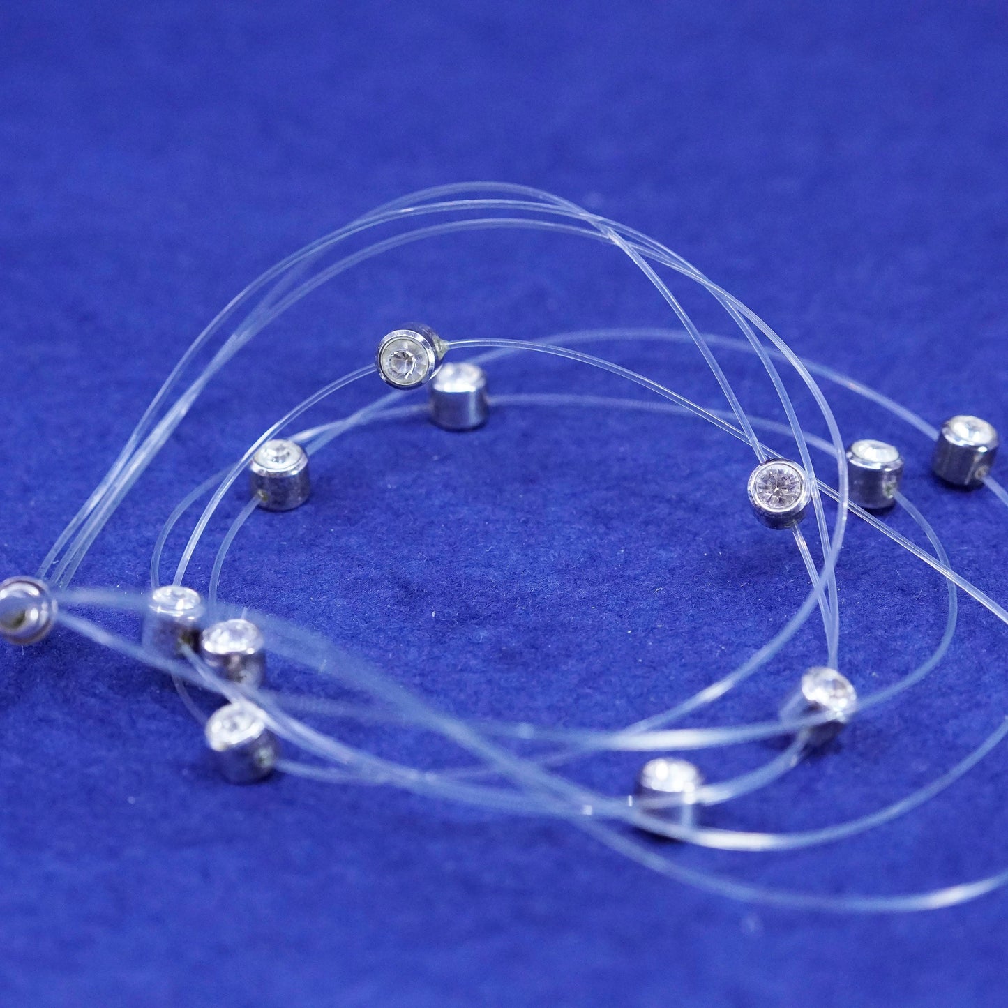16”, handmade necklace with sterling 925 silver cz beads, and magnetic closure