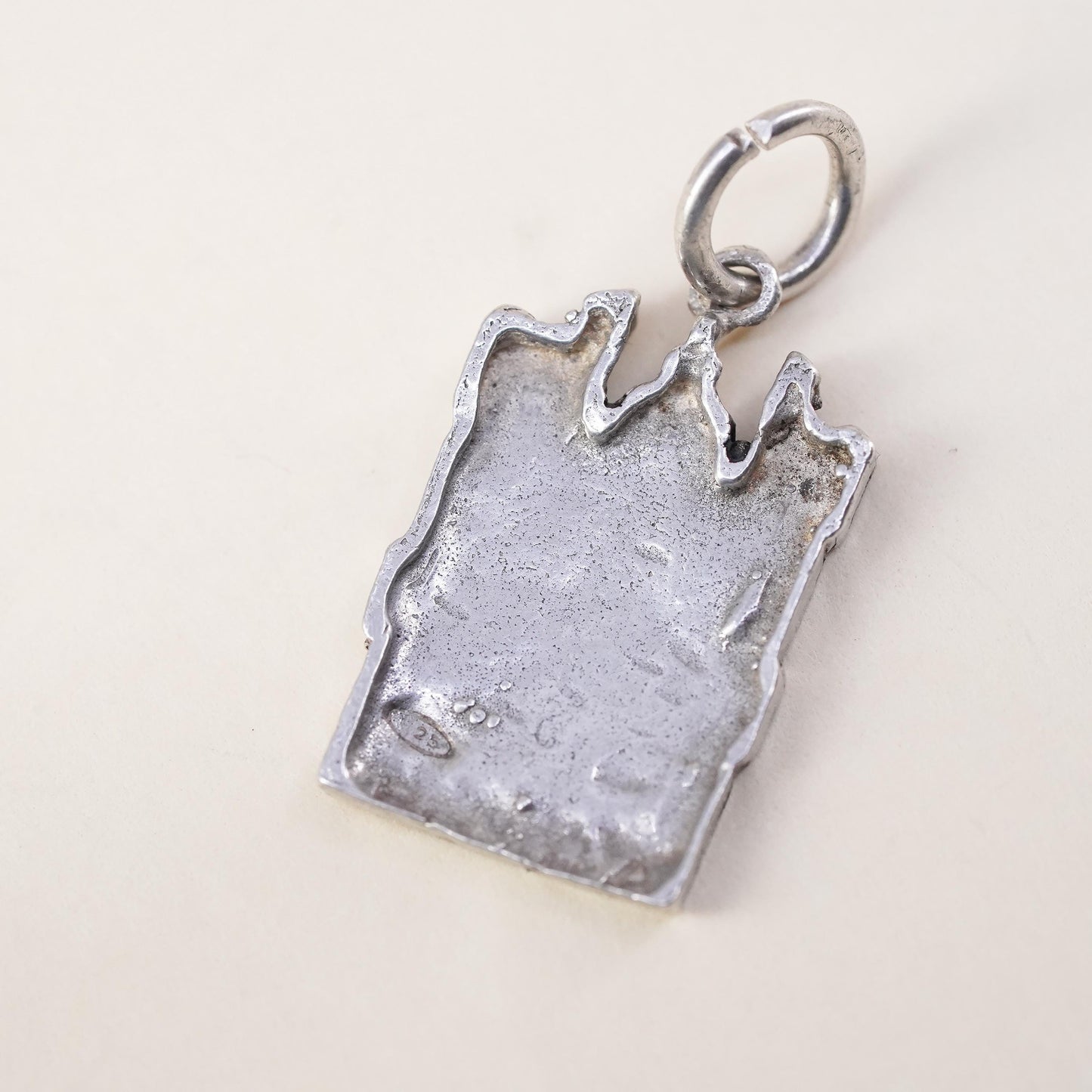 Vintage Sterling silver handmade pendant, 925 silver church building charm