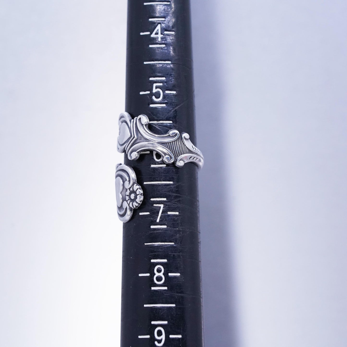 Size 7, vintage Avon Sterling 925 silver ring, wrap heart band