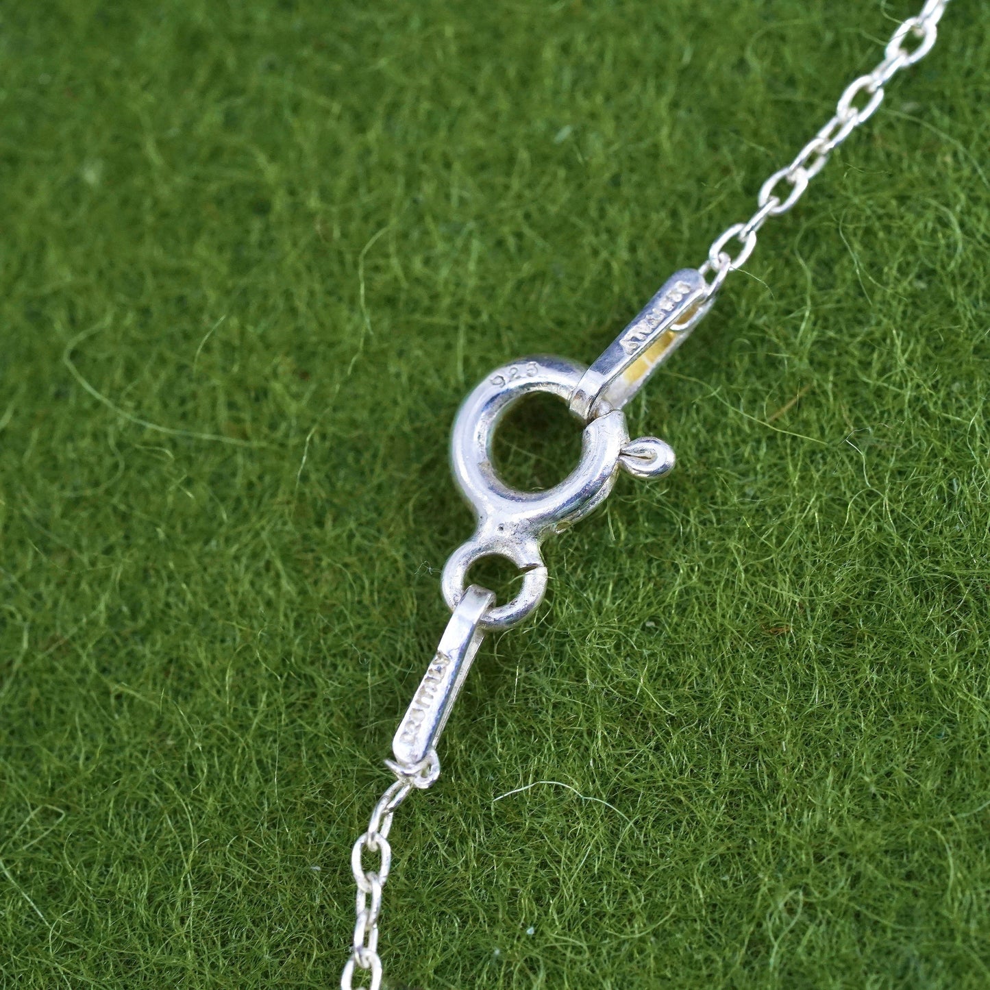 18", Native American Sterling silver necklace, 925 circle chain heart turquoise
