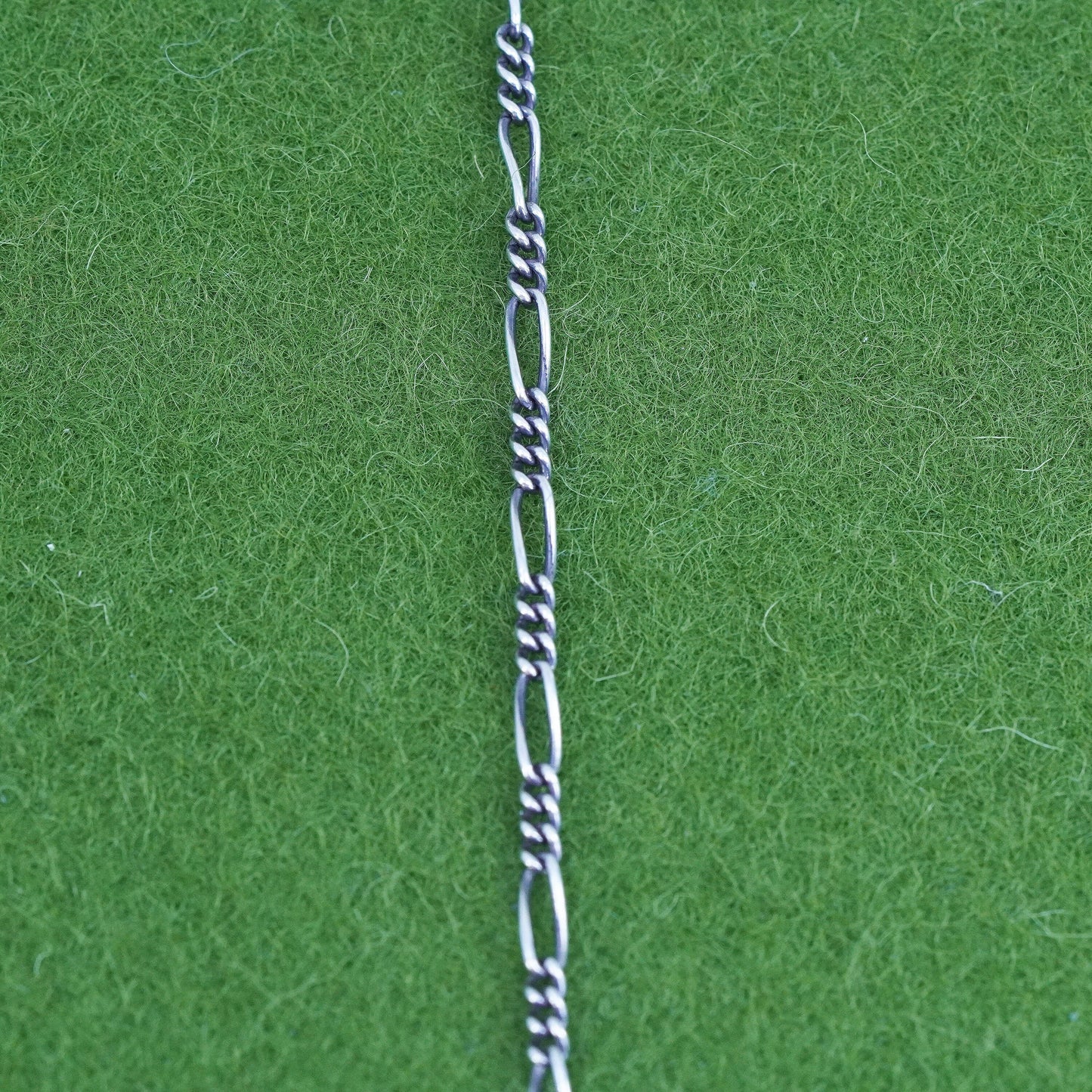 24", 3mm, Vintage sterling silver figaro chain, bold 925 men's necklace
