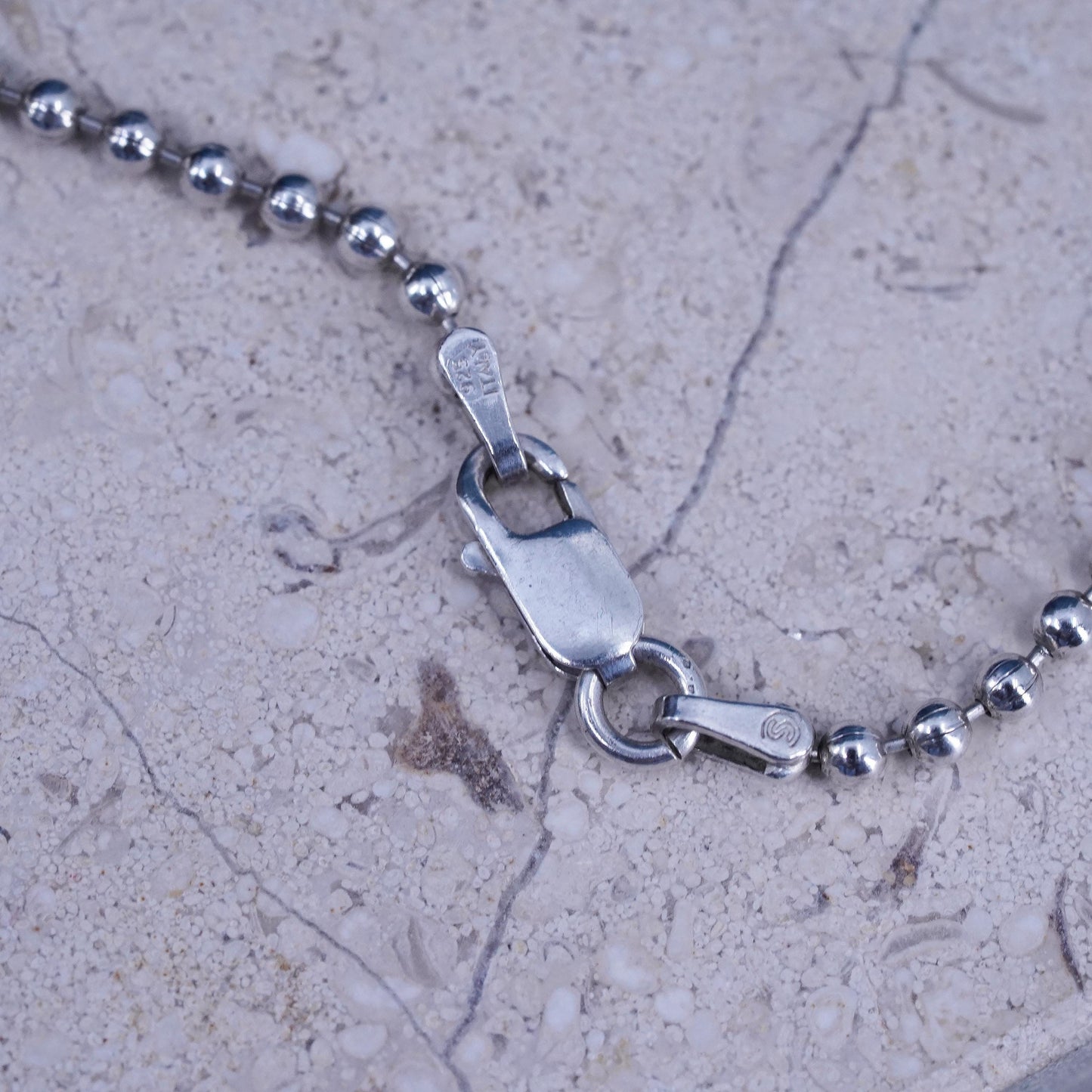 36" Sterling silver handmade extra long sweater necklace, 925 bead chain