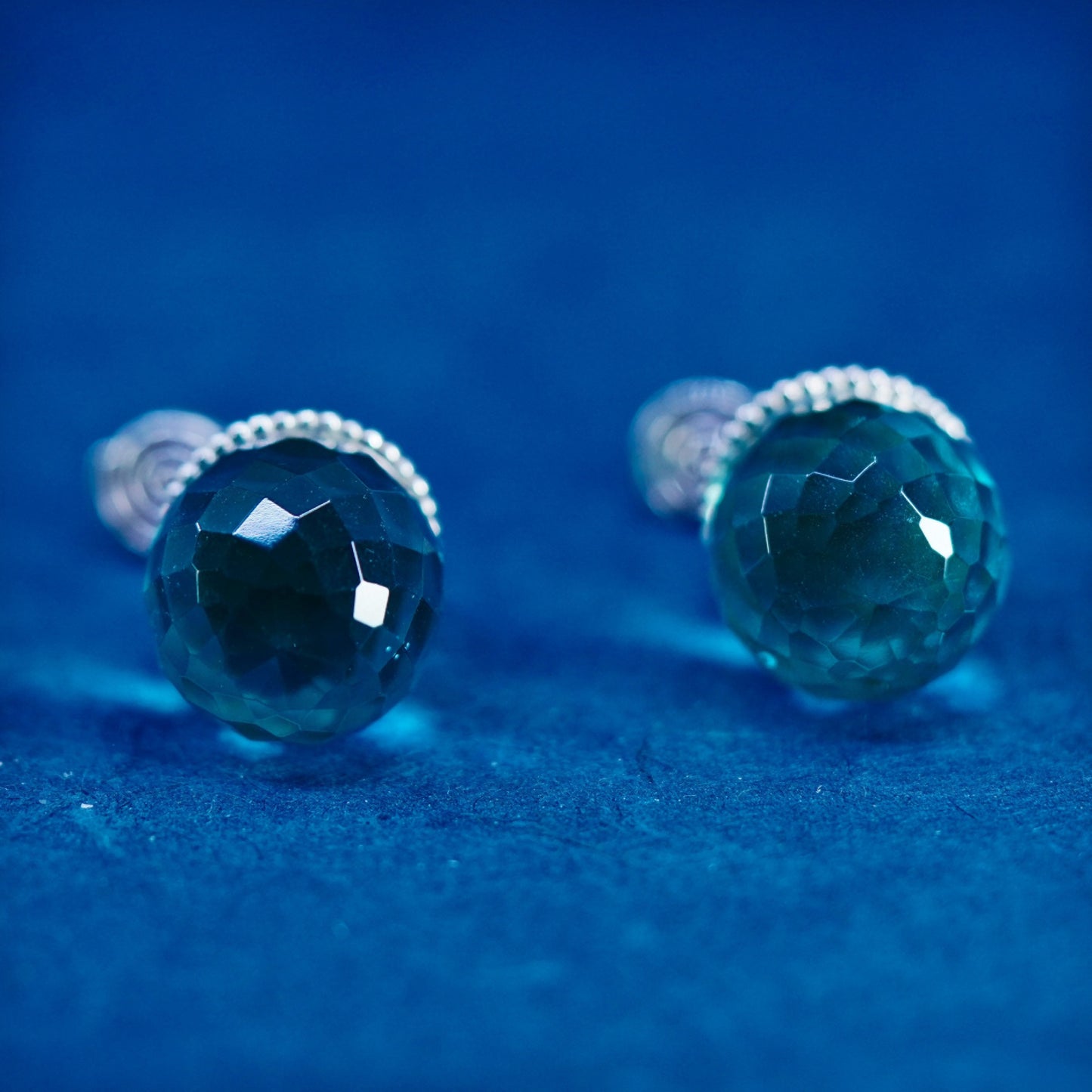 Sajen Sterling Silver 925 blue crystal teardrop earrings | handmade Jewelry