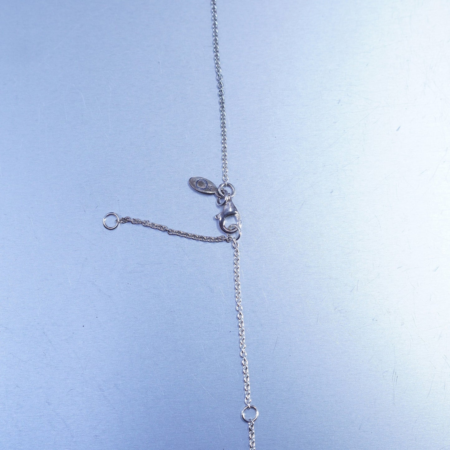 15+3” 1mm, vintage Pandora ALE Sterling 925 silver circle chain necklace