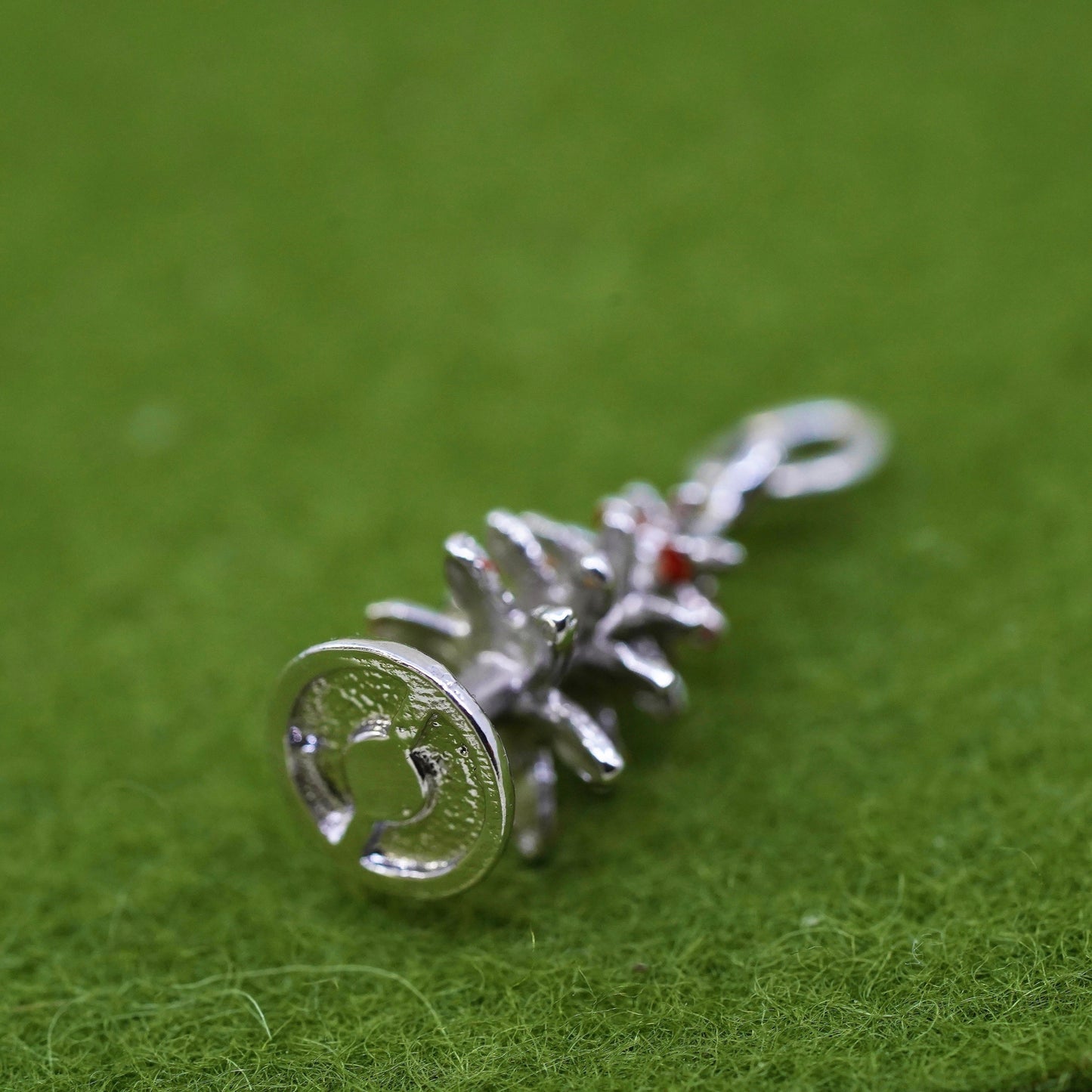 Vintage sterling silver pendant, 925 silver tree charm