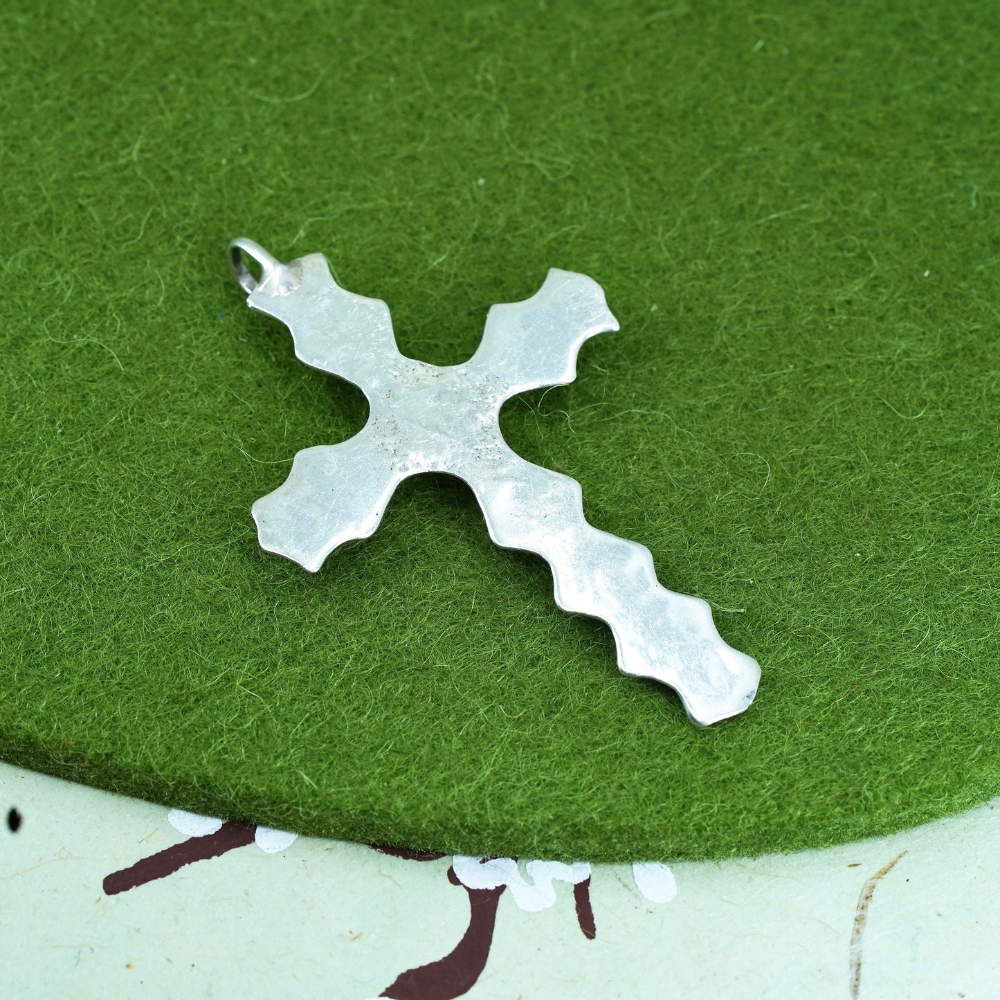 Vintage Native American Navajo sterling silver handmade pendant, 925 cross