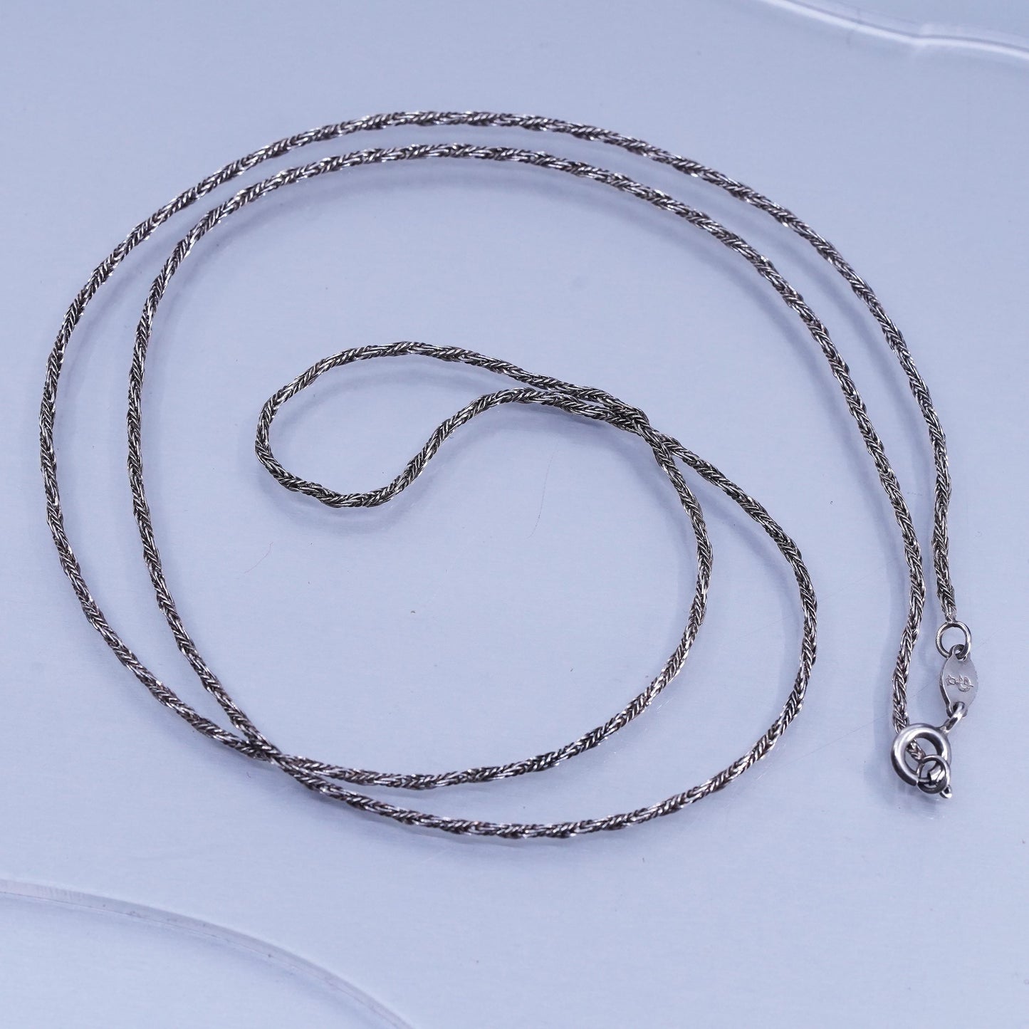 25” 2mm, vintage Sterling 925 silver handmade wheat chain necklace