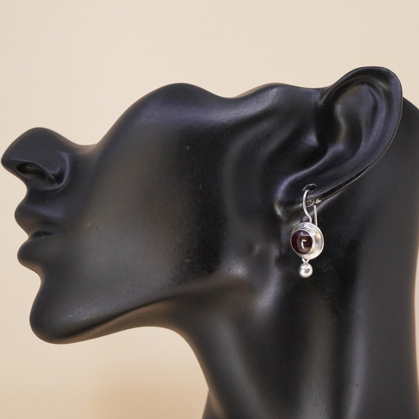 vtg Silpada Sterling 925 Silver Garnet Bead Ball Dangle W0251 single earring