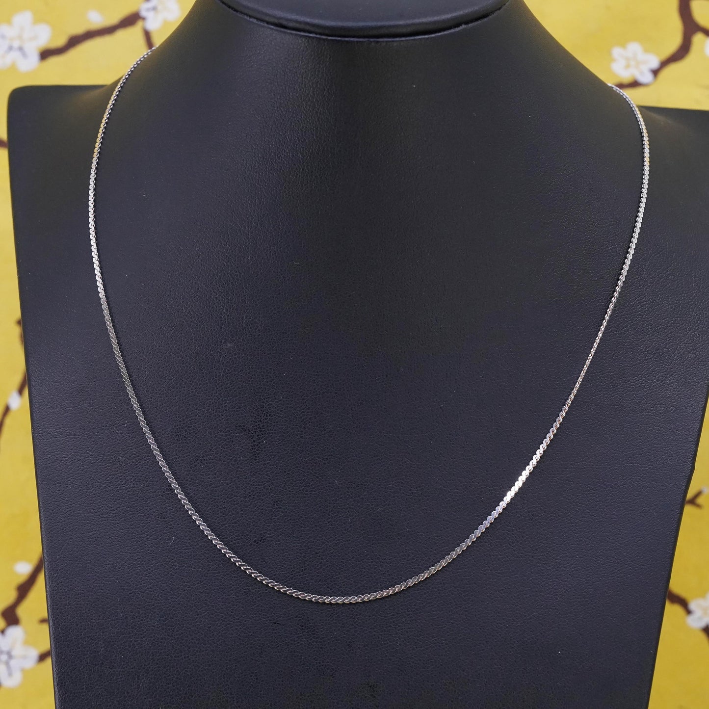 18" 1.6mm, vintage Italian Sterling silver necklace, 925 s link chain