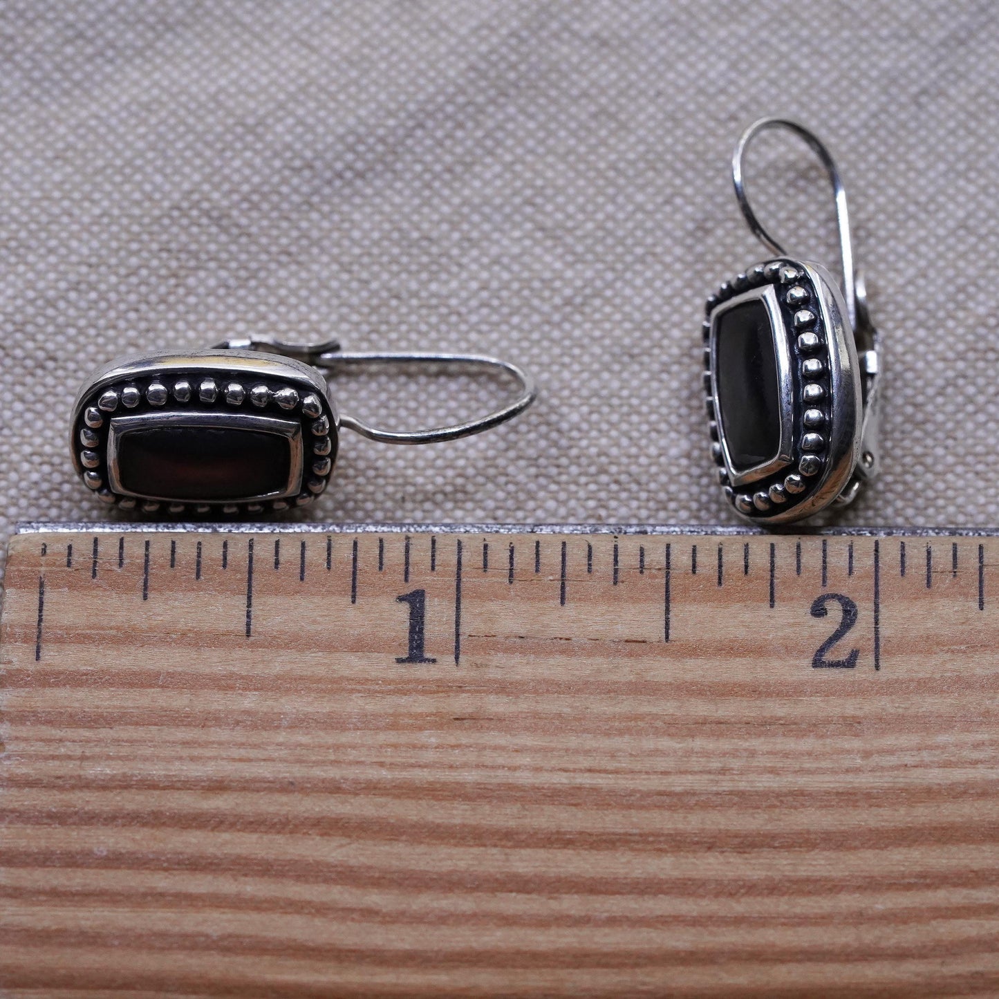Vintage Sterling 925 silver handmade earrings with abalone and beads around