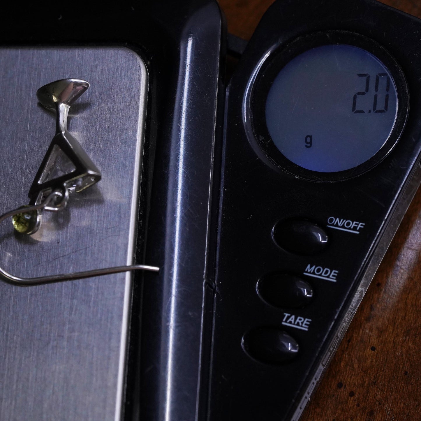 Vintage Shube sterling silver single earring, 925 cocktail single charm with CZ