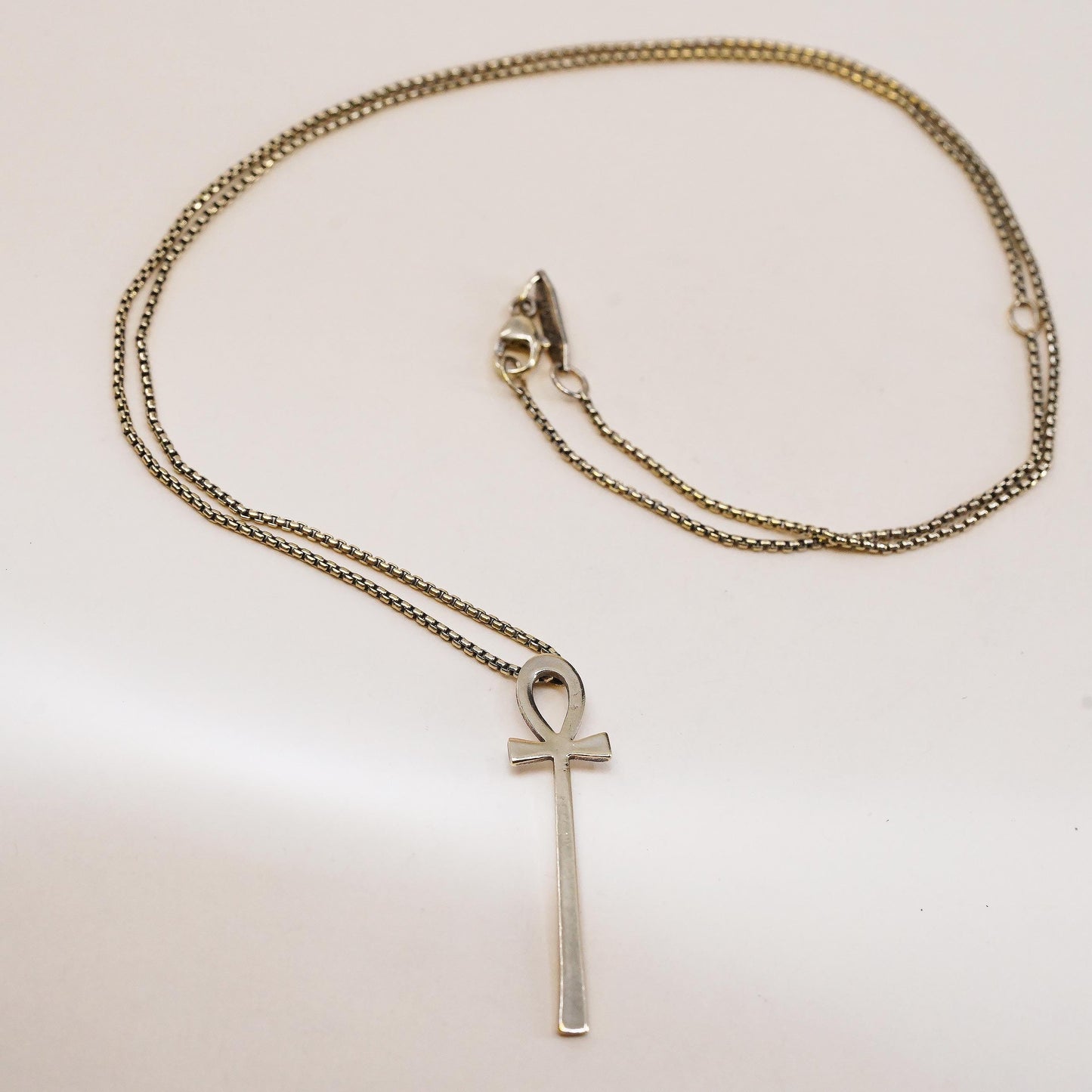 18+3”, Alex and Ani vermeil gold sterling 925 silver necklace Egyptian Ankh