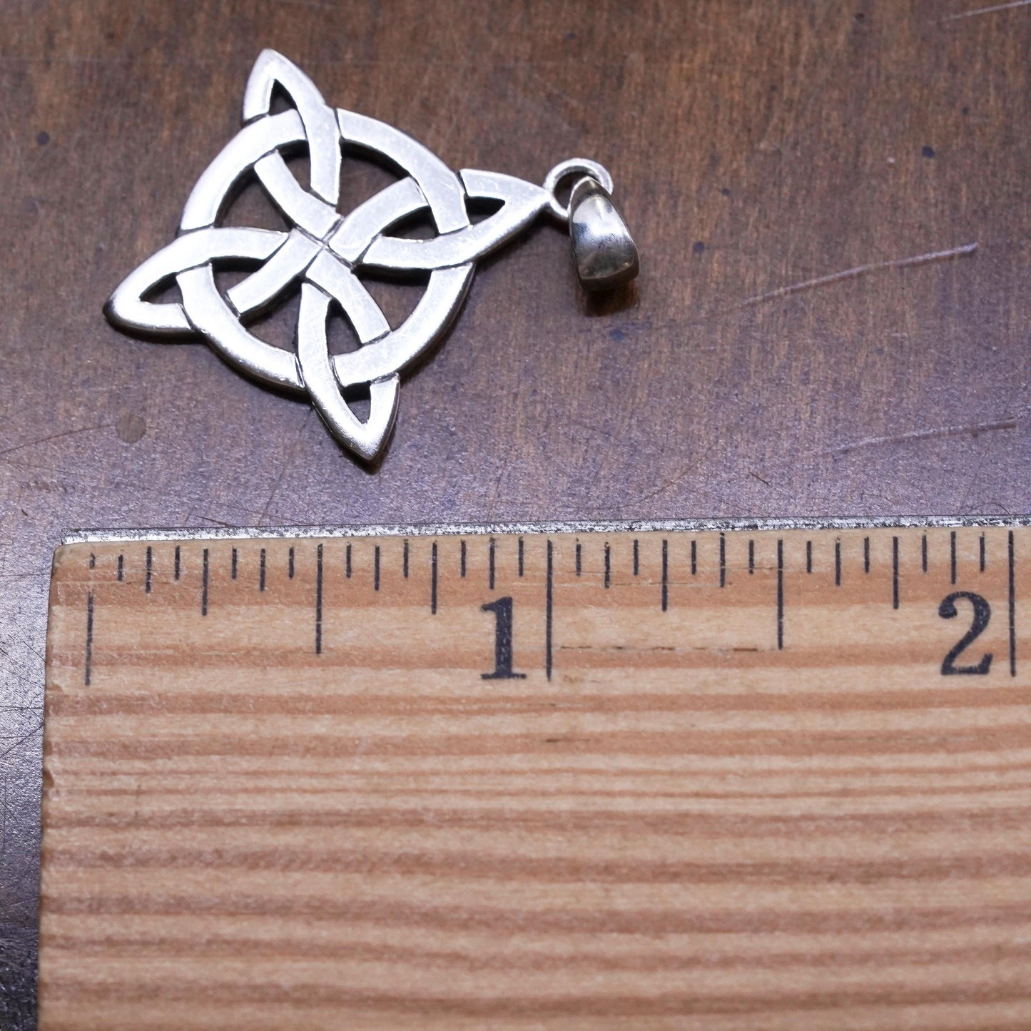 vintage sterling silver handmade pendant, 925 silver Irish Celtic knot charm