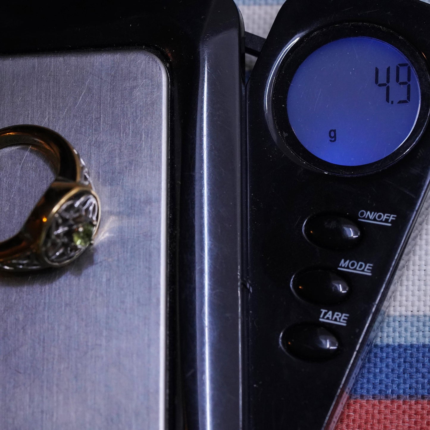 Size 6.5, vermeil gold BGE Sterling 925 silver ring peridot may the road rise