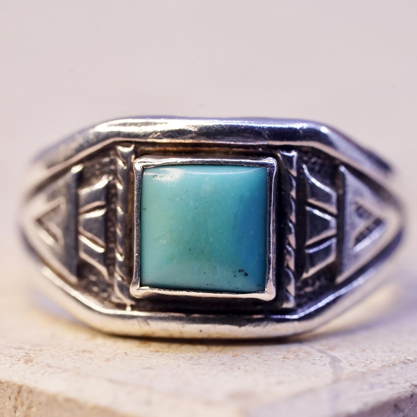 Size 6, Bell Trading Post Sterling 925 silver ring, Native American, turquoise