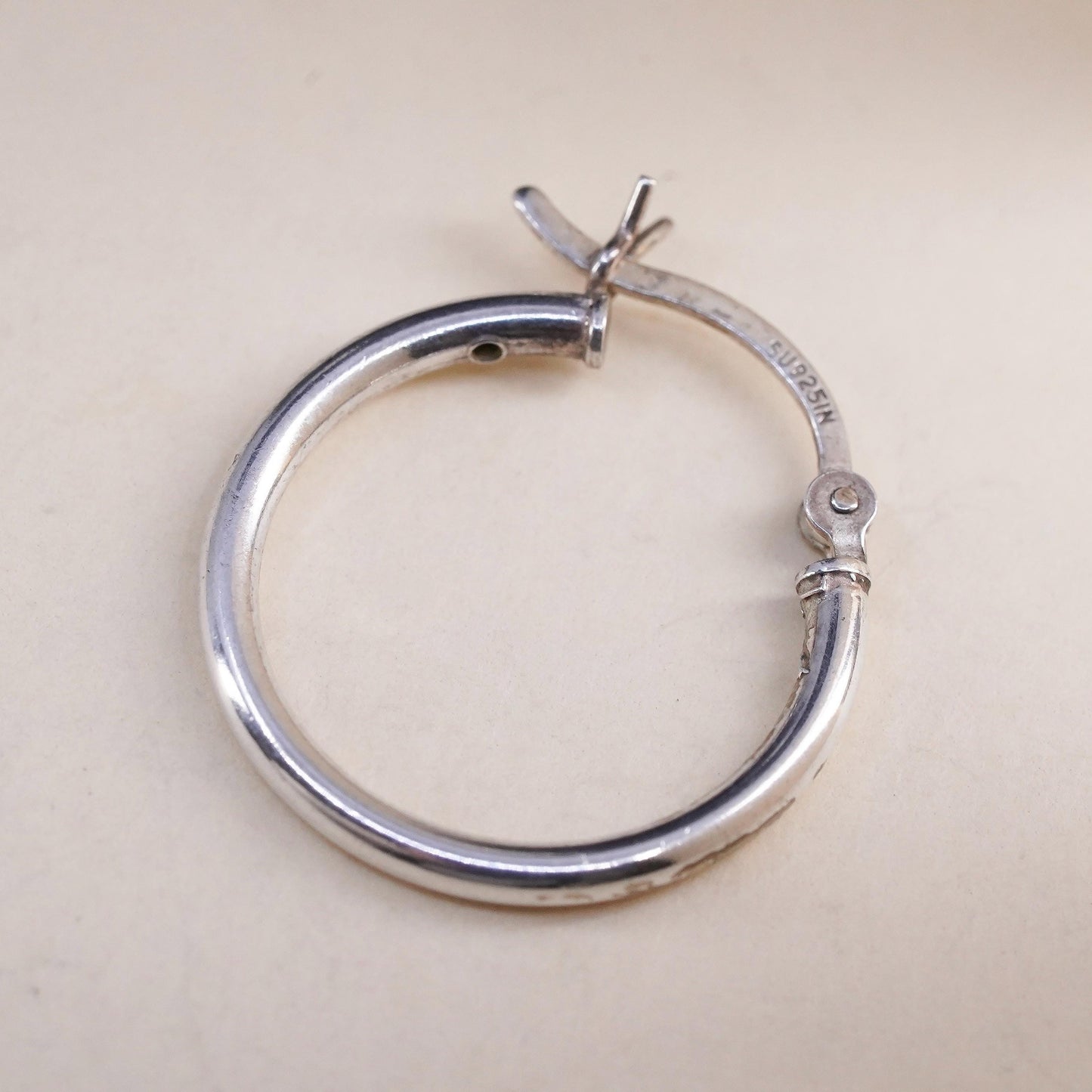 0.75”, Vintage sterling silver loop single earring, fashion primitive hoop