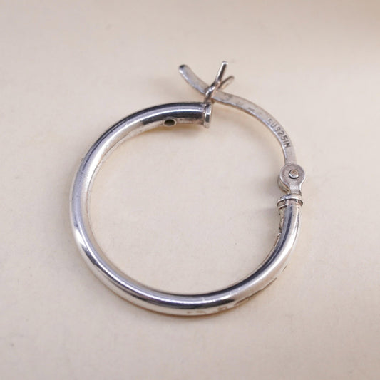 0.75”, Vintage sterling silver loop single earring, fashion primitive hoop