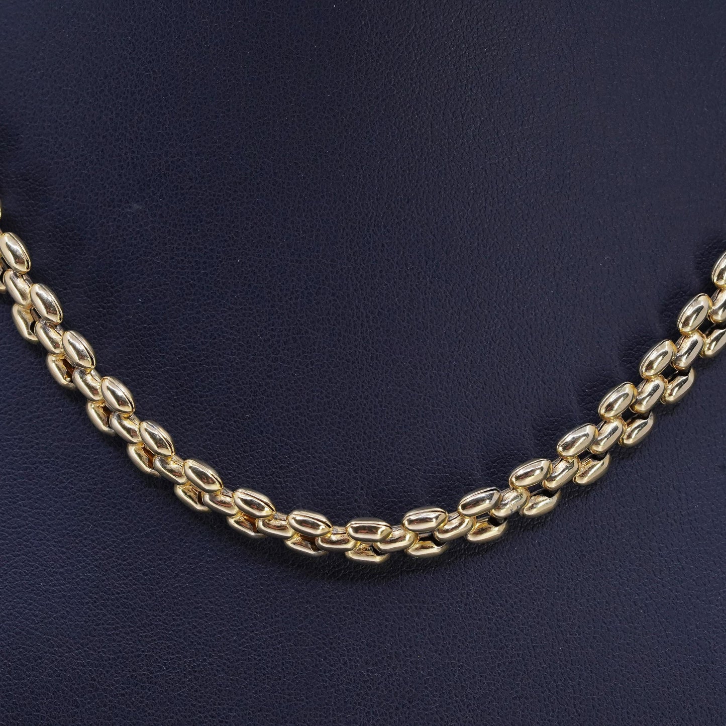 17", Milor Italy vermeil gold plated Sterling 925 silver puffy anchor necklace
