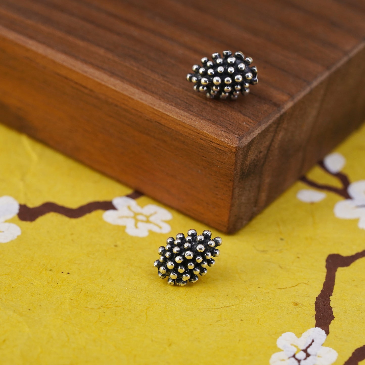 Vintage Sterling silver huge beads studs, 925 earrings