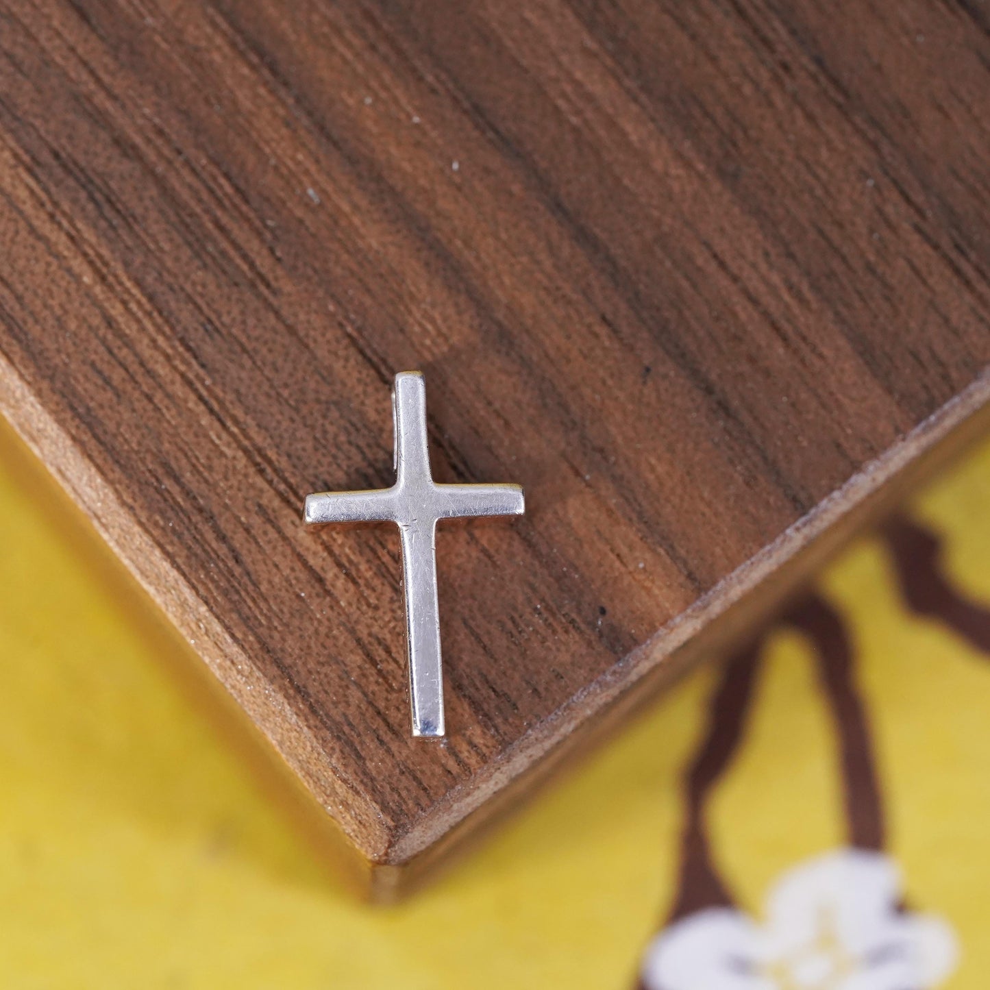 Vintage Sterling silver handmade pendant, 925 cross charm
