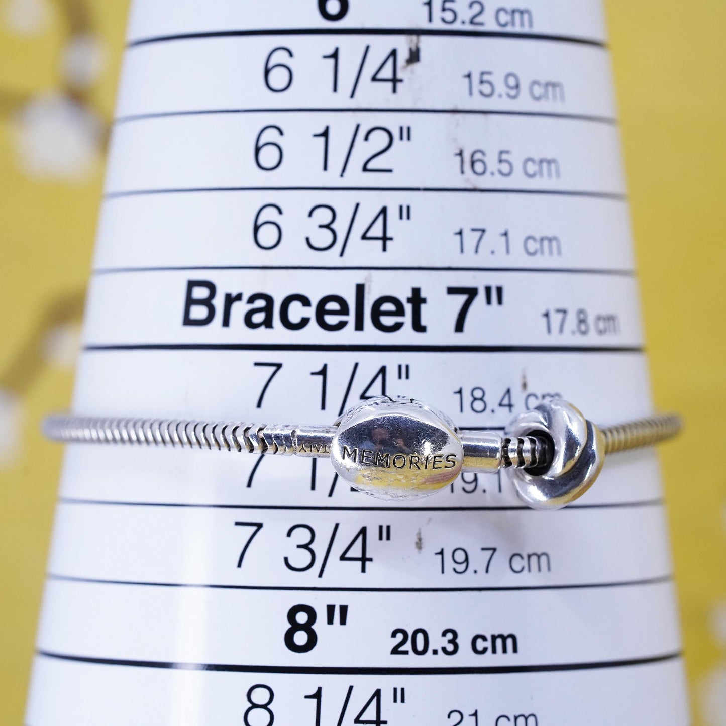 7.5" 3mm, Italian MA Michael Anthony Sterling silver snake chain, 925 bracelet