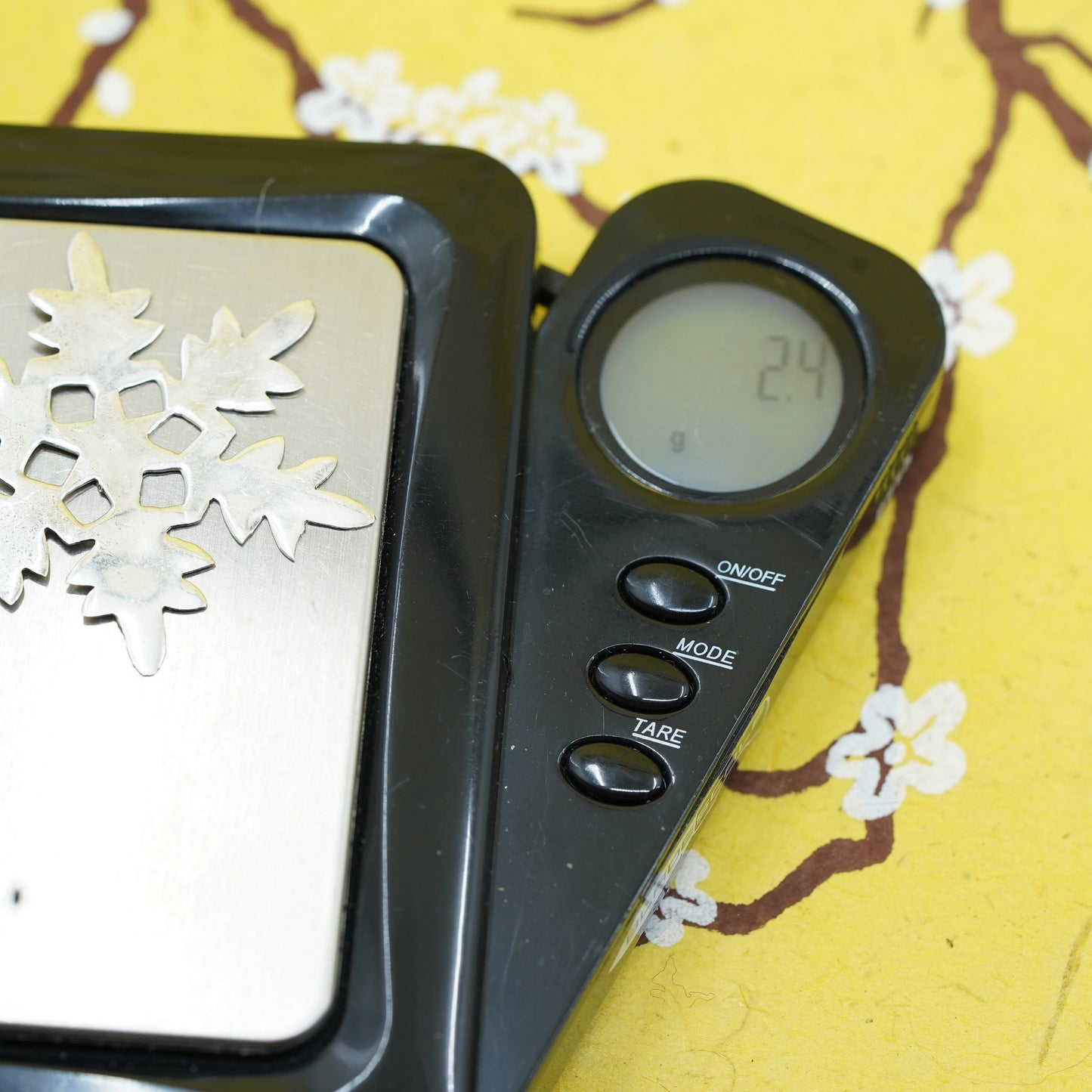 Vintage sterling 925 silver handmade snowflake charm pendant