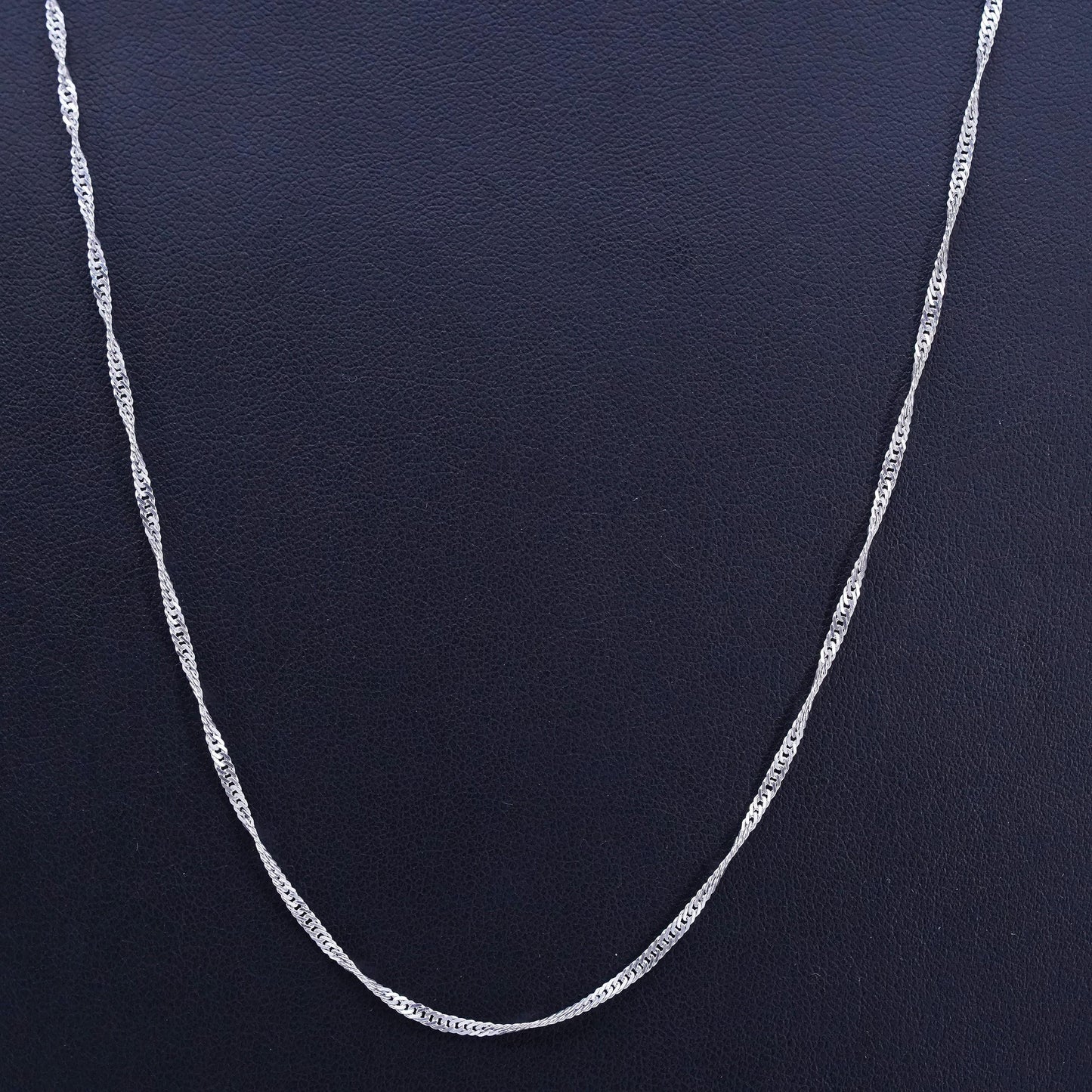 24” 2mm, vintage Italian Sterling 925 silver twisted curb chain necklace
