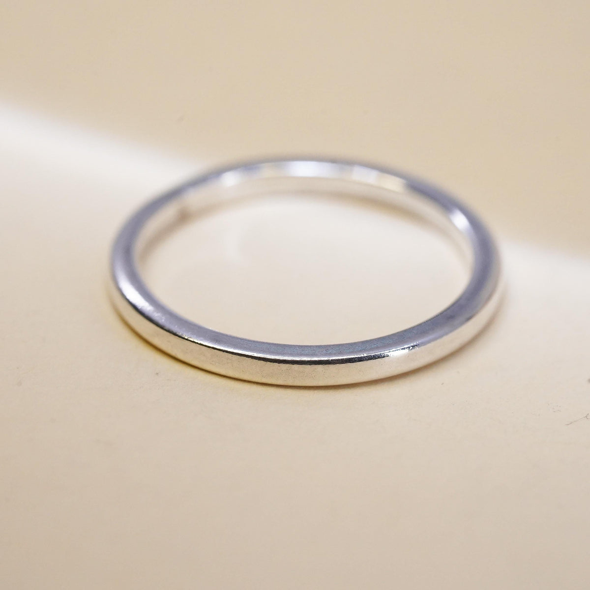 Size 6, vintage sterling silver handmade ring, 925 thin stackable band
