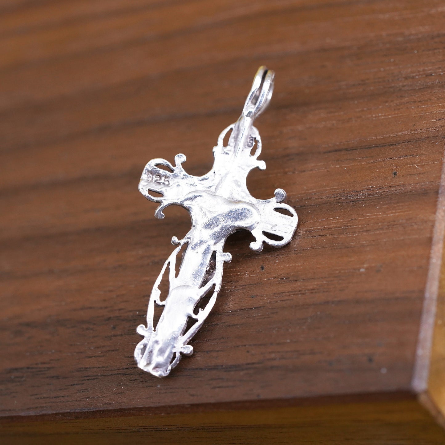 Vintage Sterling silver handmade pendant, 925 cross with Jesus