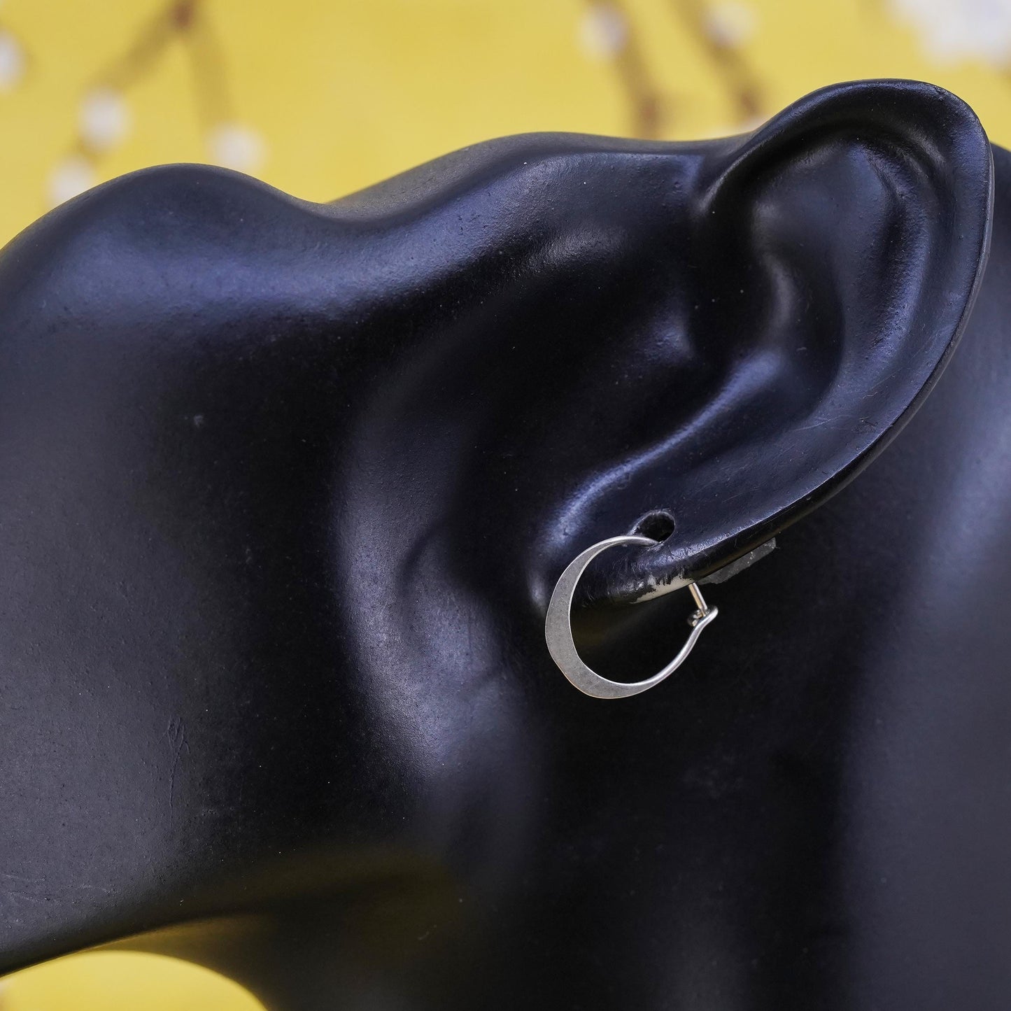0.5”, Vintage Sterling 925 silver handmade earrings, 925 flatten hoops