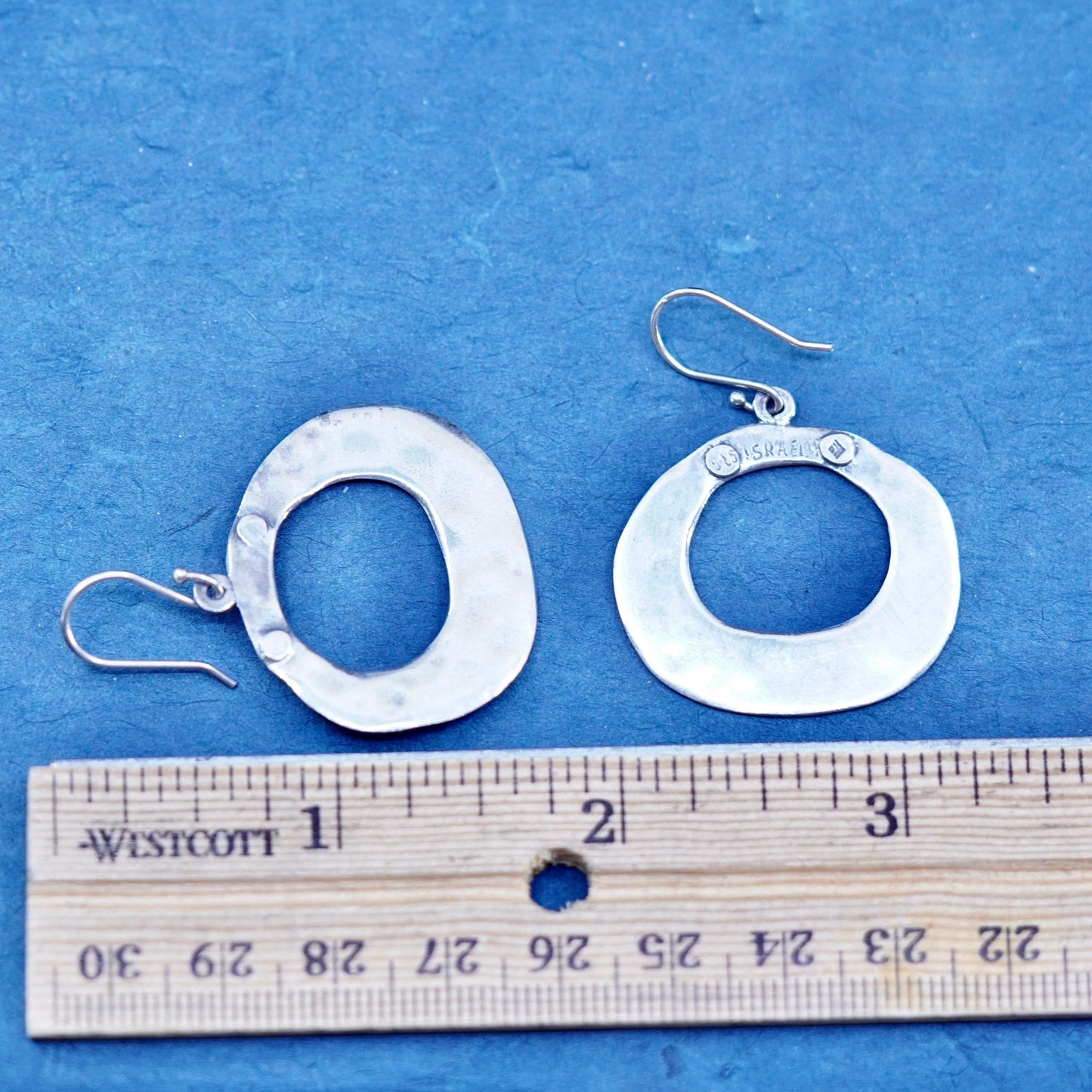 Silpada 925 Sterling Silver Hammered Circular Dangle Earrings W1848 Oval Shiny